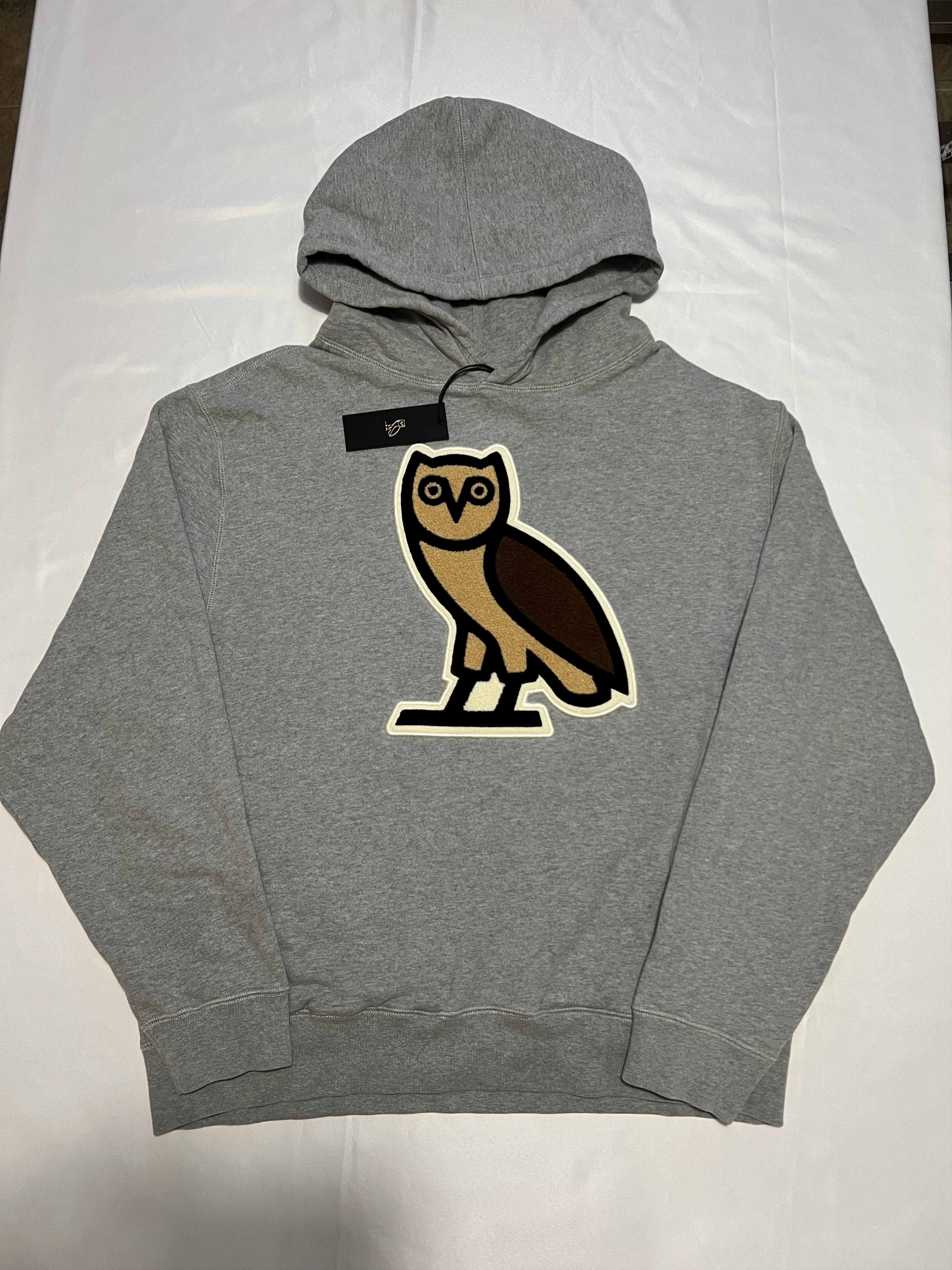 Drake OVO Chenille Bubble OG Owl Hoodie Heather Grey Size US L / EU 52-54 / 3 - 1 Thumbnail