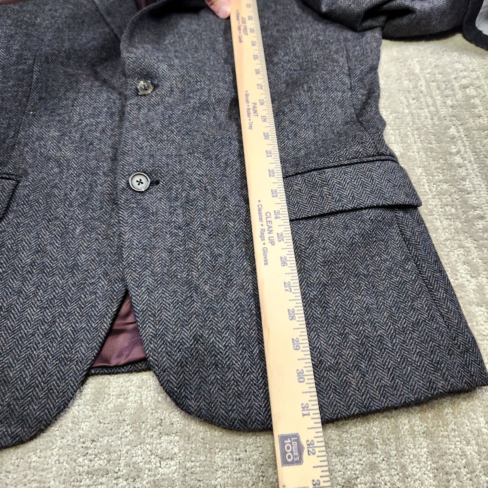 Banana Republic Banana Republic Blazer Men 46R Herringbone Tweed Peak Lapel Two-Button Elbow Patches Wool Polyester Multicolor 2 Piece Regular NEW Size 46R - 7 Thumbnail