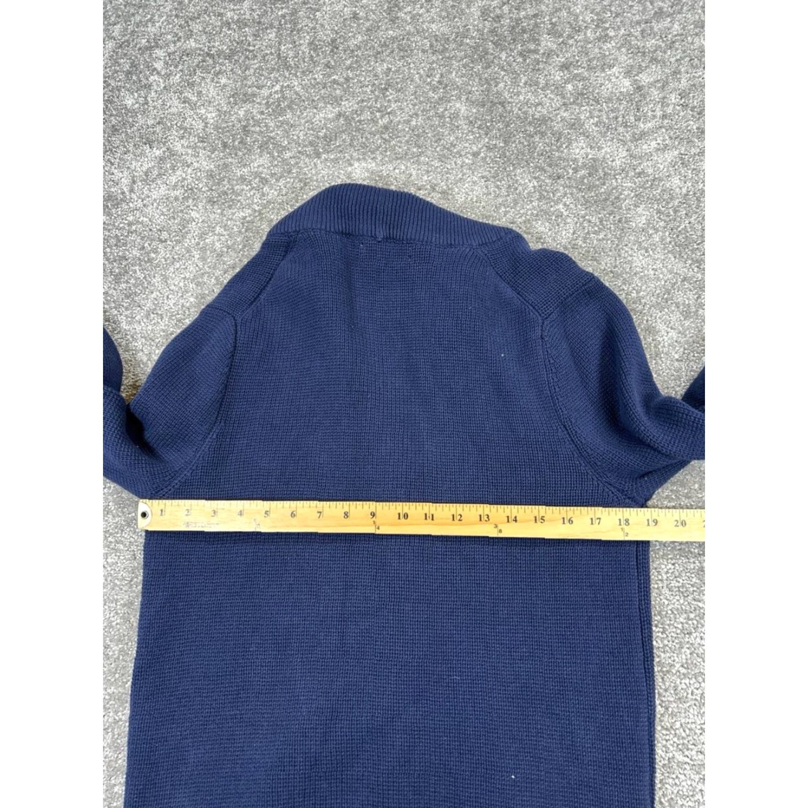 Bonobos Bonobos Mens Small Cardigan Sweater Blue Wool Knit Button Mock Neck Collared Regular Fit Size US S / EU 44-46 / 1 - 5 Thumbnail
