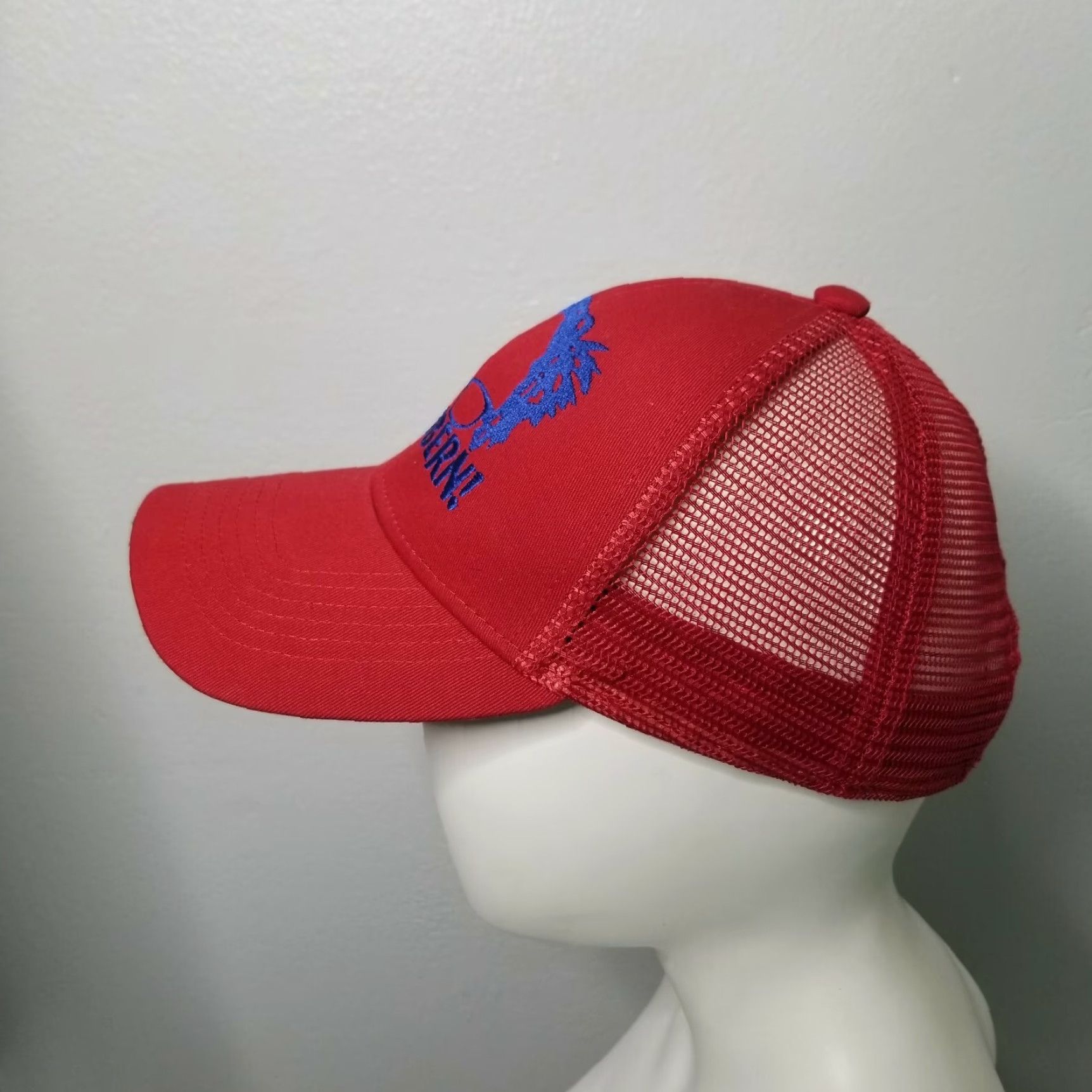 Port Authority Feel The Bern Dad Campaign Baseball Cap Embroidered Cotton Adjustable Dad Hat Men Red Port Authority Size ONE SIZE - 4 Thumbnail