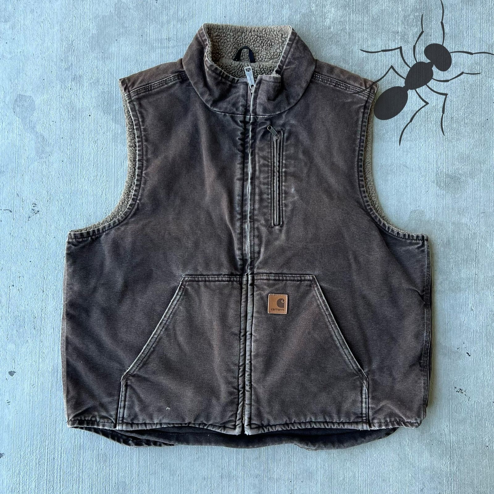 Carhartt × Vintage Carhartt V33 BDB faded brown work wear vest Size US L / EU 52-54 / 3 - 1 Thumbnail