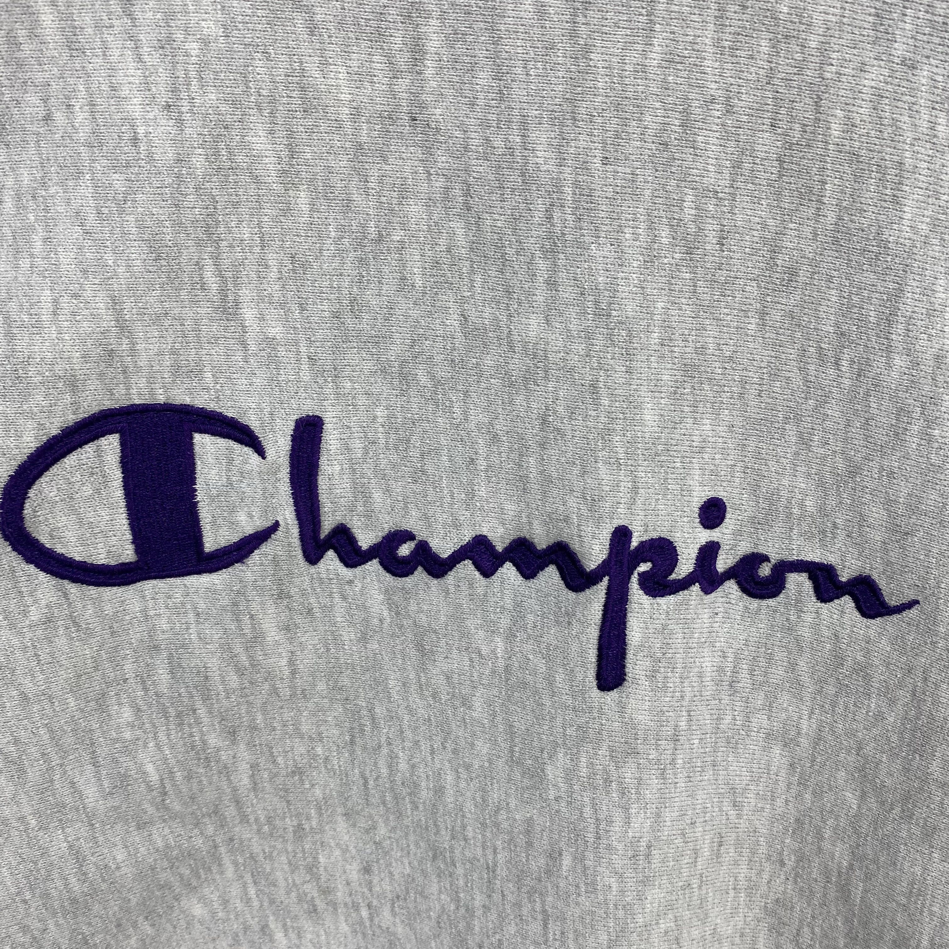Champion Vintage 90s Champion Reverse Weave Sweater Spellout Pullover Size US L / EU 52-54 / 3 - 3 Thumbnail