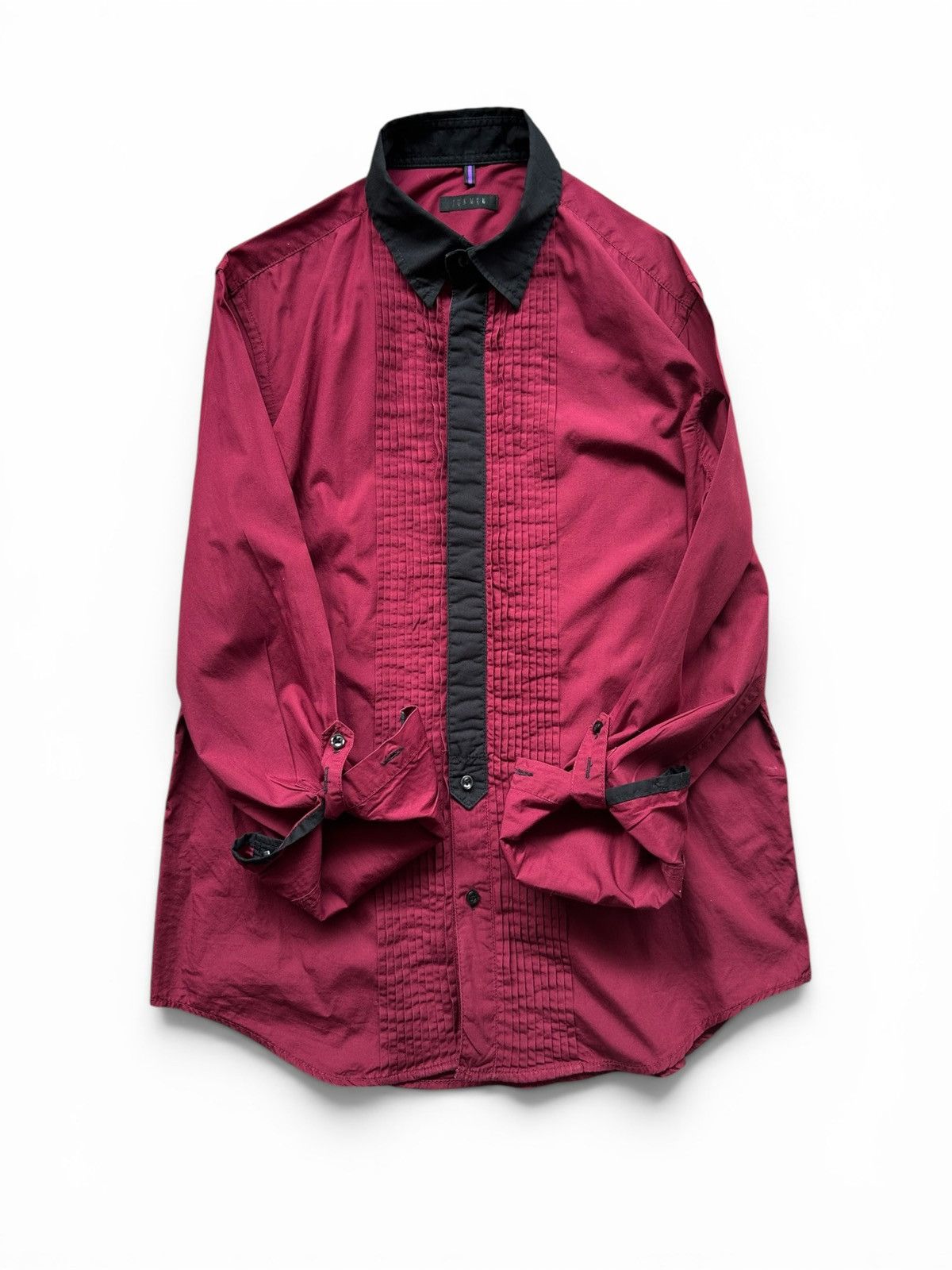 JUN MEN 2010's Junmen burgundy Avantgarde hediboy shirt Size US M / EU 48-50 / 2 - 3 Thumbnail