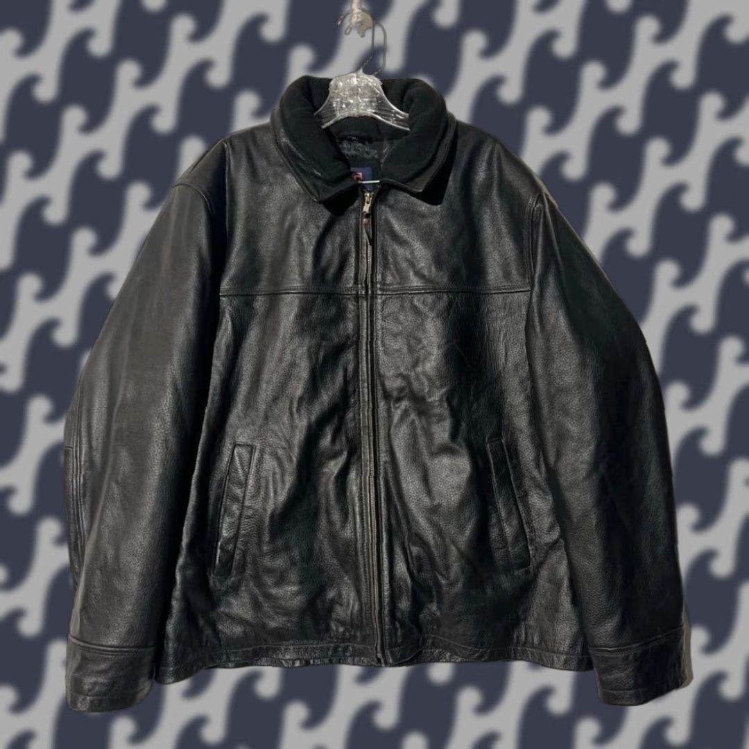 Chaps Chaps Black Leather Jacket Full Zip Men's XL Cop Style 100% Leather Full Zip 1978 Vintage? Size US XL / EU 56 / 4 - 1 Thumbnail