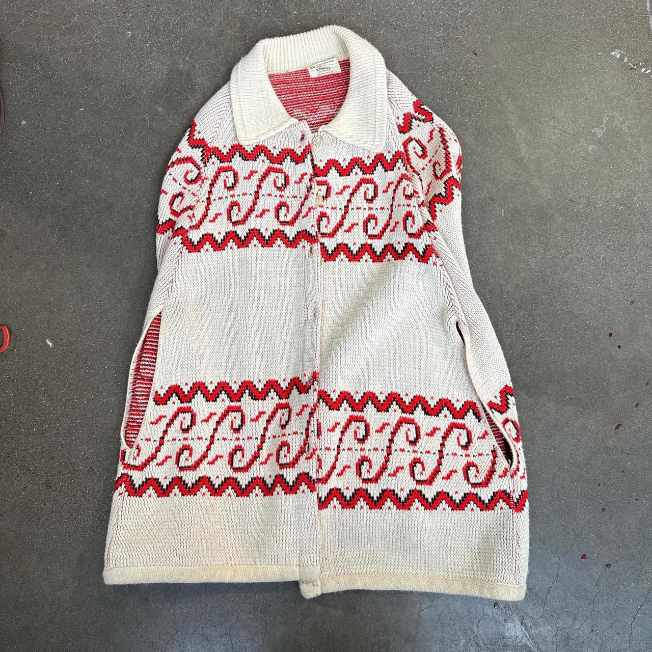 JCPenney Cute vintage JC Penny 60s/70s white and red sweater vest Size M / US 6-8 / IT 42-44 - 1 Thumbnail