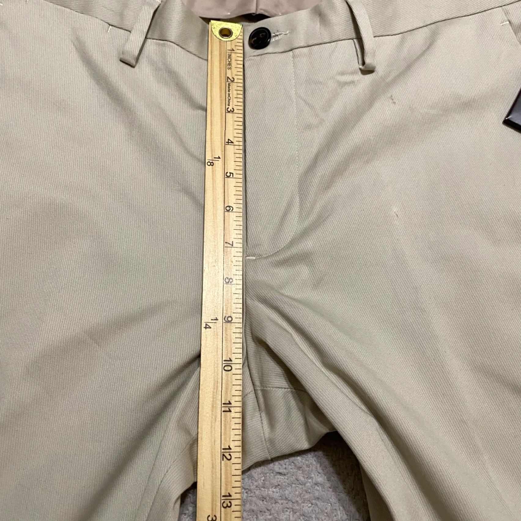 Michael Kors Michael Kors Mens Pants Chino Slim Straight 36x32 Beige Flat Front Wool Cotton Blend Size US 36 / EU 52 - 7 Thumbnail