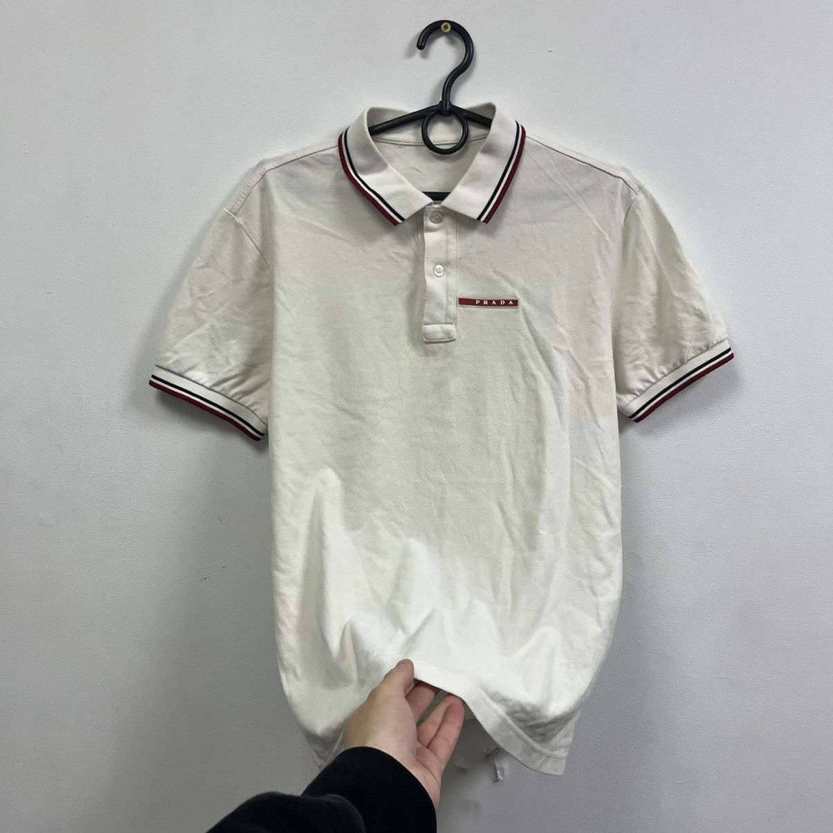 Prada Prada Polo T-Shirt Vintage Small red tab logo Size US M / EU 48-50 / 2 - 2 Thumbnail
