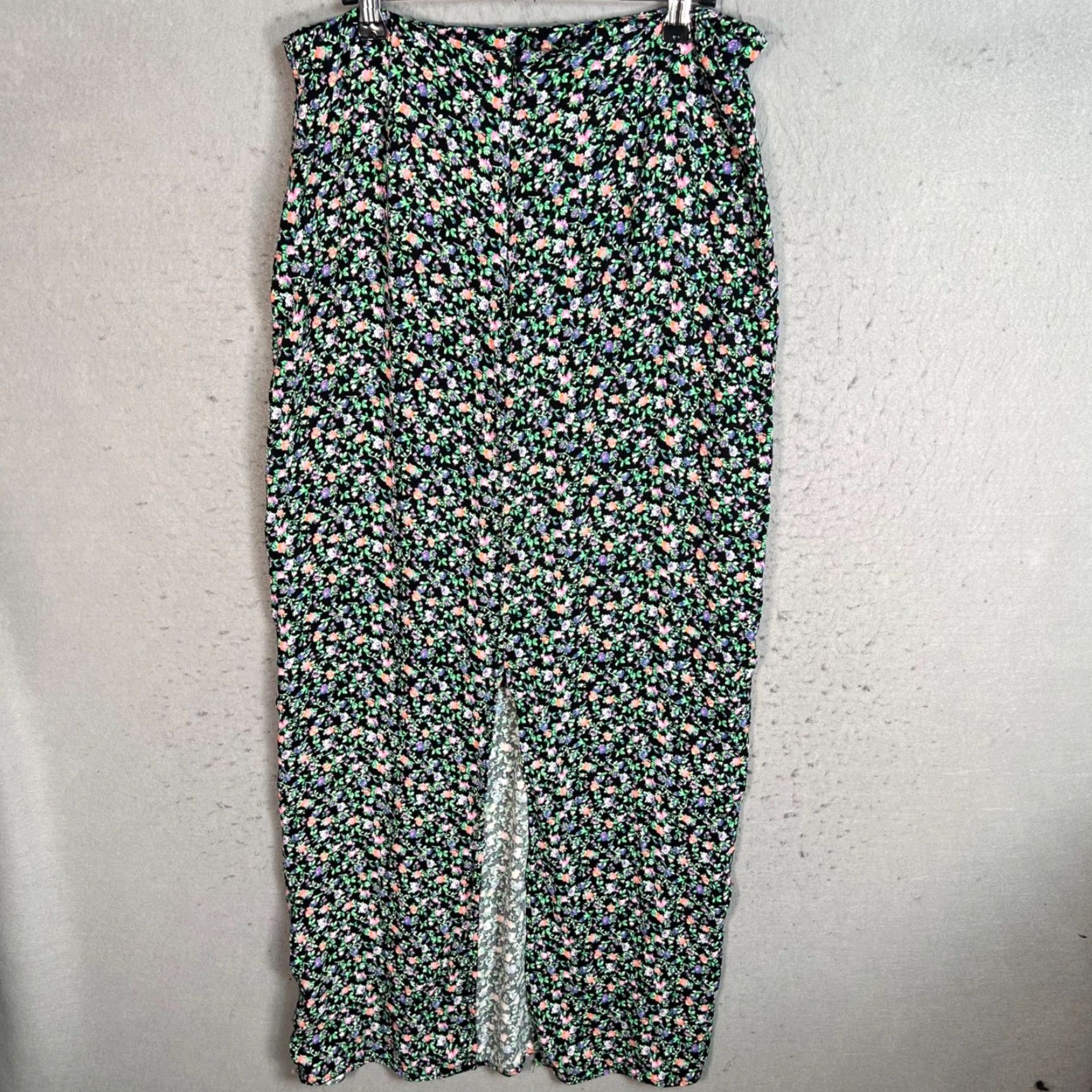 Vintage AFRM Womens 30 Waist Floral Print Midi Skirt Viscose Rayon Stretch Waist Size 30" / US 8 / IT 44 - 2 Thumbnail