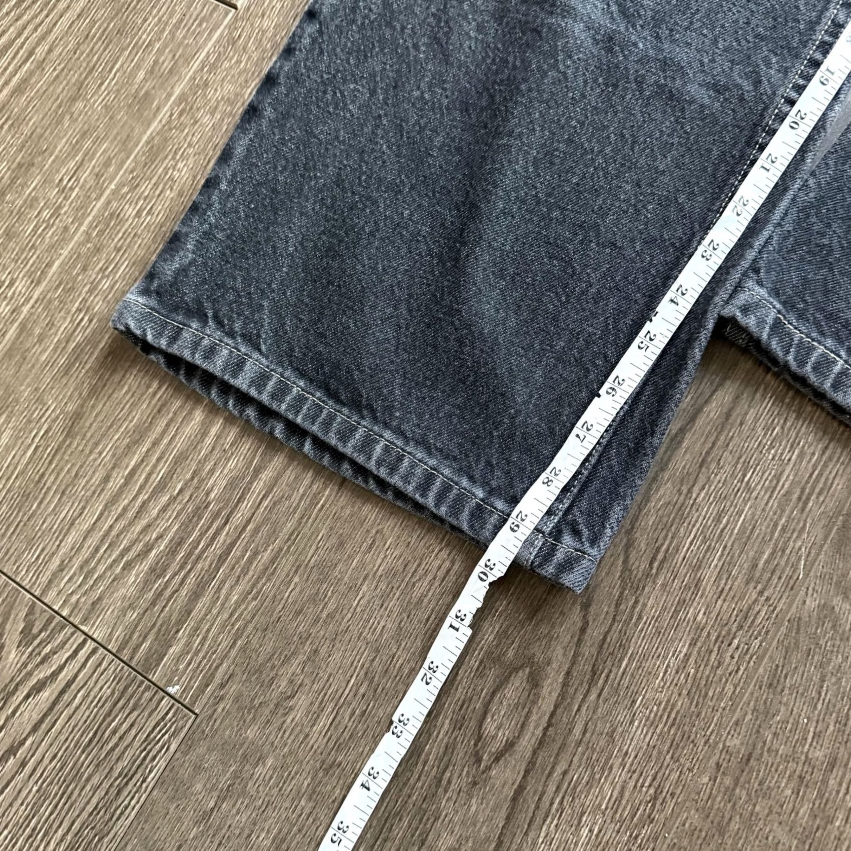 Denime Relaxed Fit Jeans Mens 40x30 Gray Dark Wash Denim Baggy Wide Leg Y2K Skater Grunge Casual Size US 40 / EU 56 - 7 Thumbnail