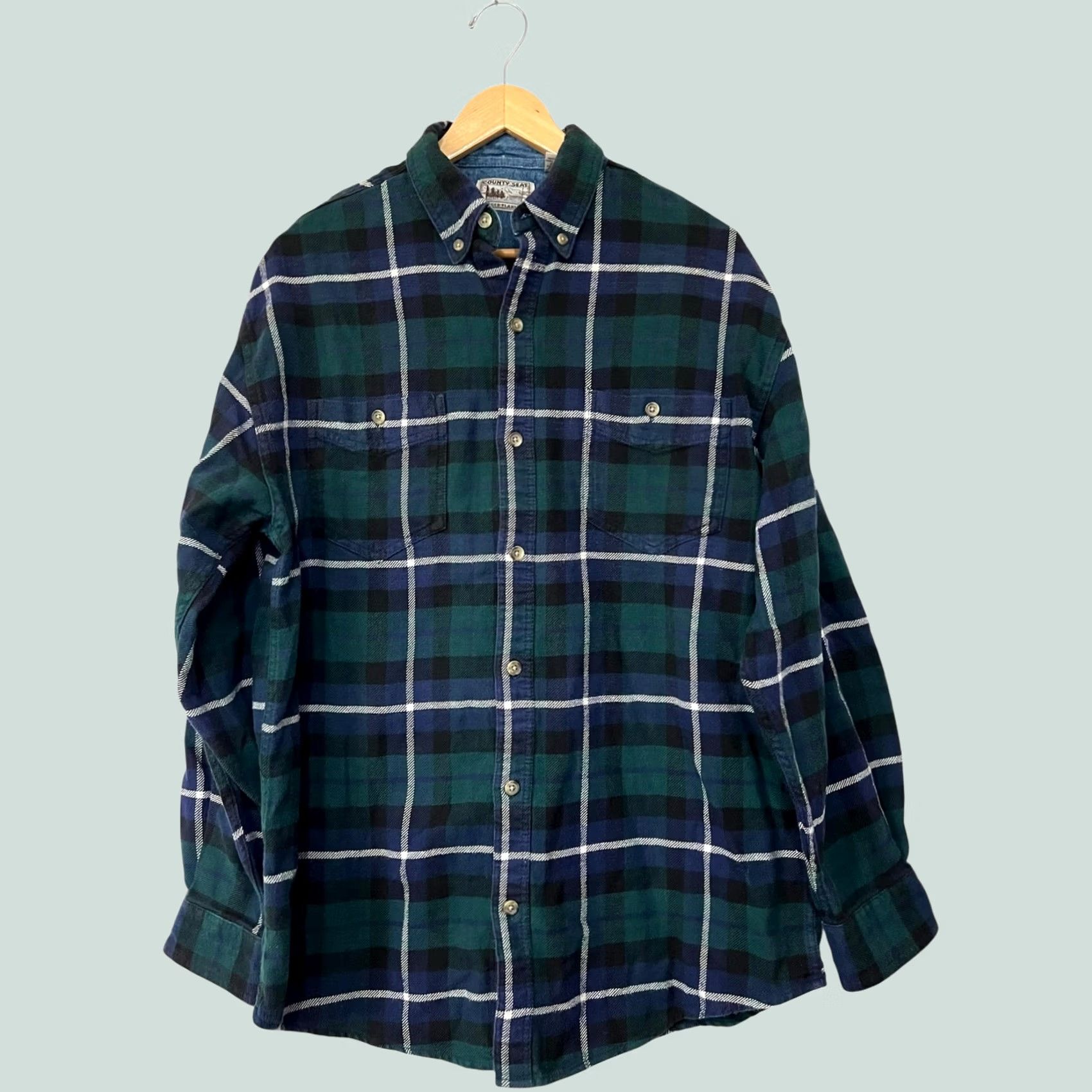 Vintage VINTAGE County Seat Flannel Shirt Mens L Plaid 100% Cotton Wool? No 100? Wait Size US L / EU 52-54 / 3 - 1 Thumbnail