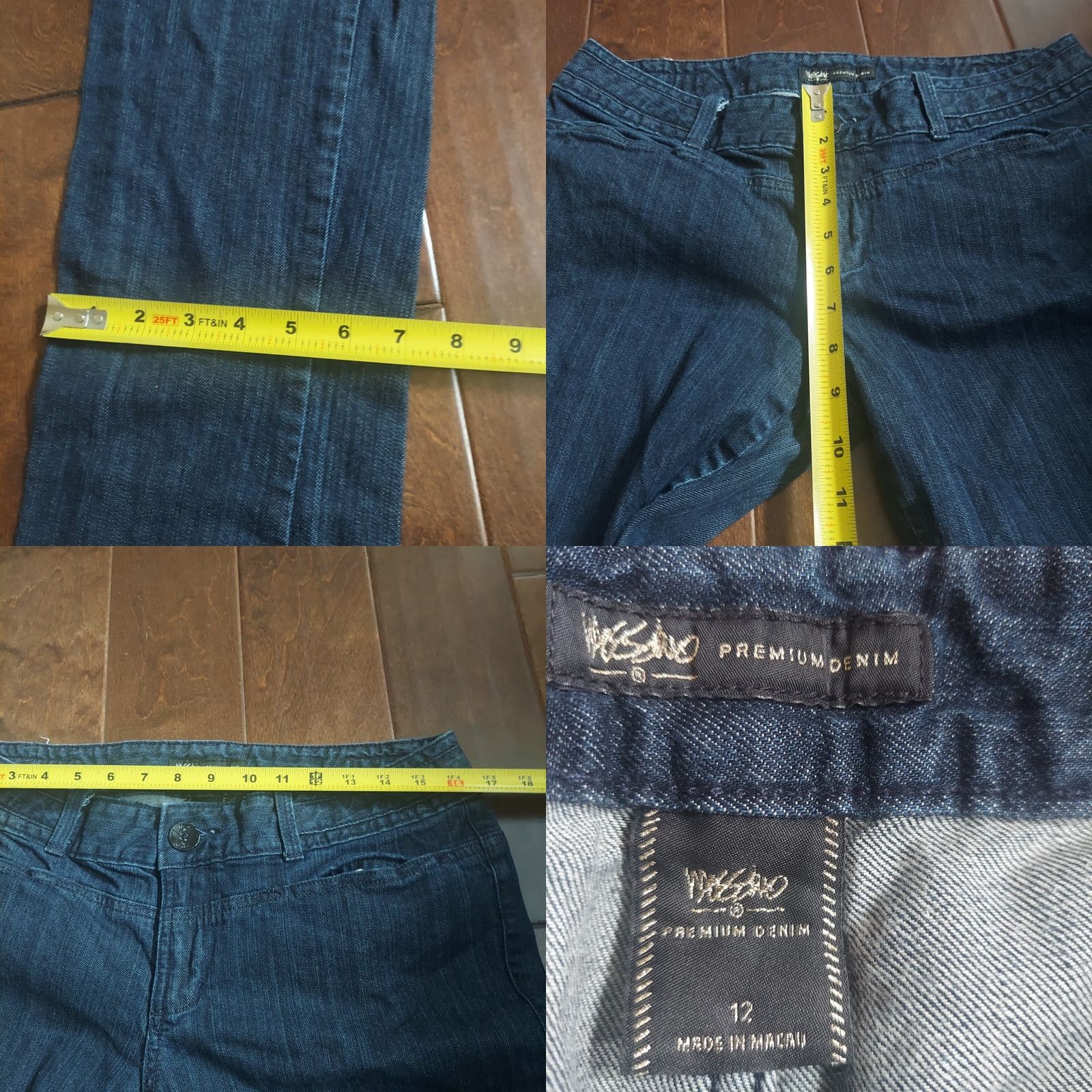 Mossimo Mossimo Women's Denim Jeans - Size 12 - Blue - Cotton Spandex - Regular - Straight - Dark Wash - Button Closure - Solid - Women Size 34" / US 12 / IT 48 - 8 Thumbnail