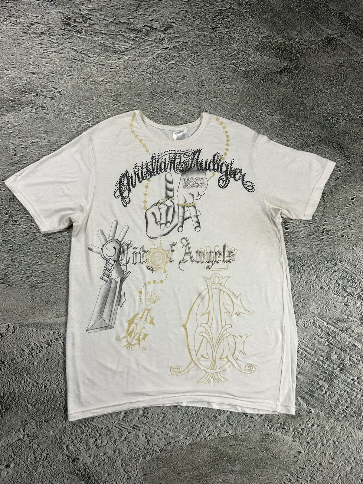 Christian Audigier × Ed Hardy × Vintage Ed Hardy Christian Audigier vintage white T-shirt big logo Size US M / EU 48-50 / 2 - 1 Thumbnail