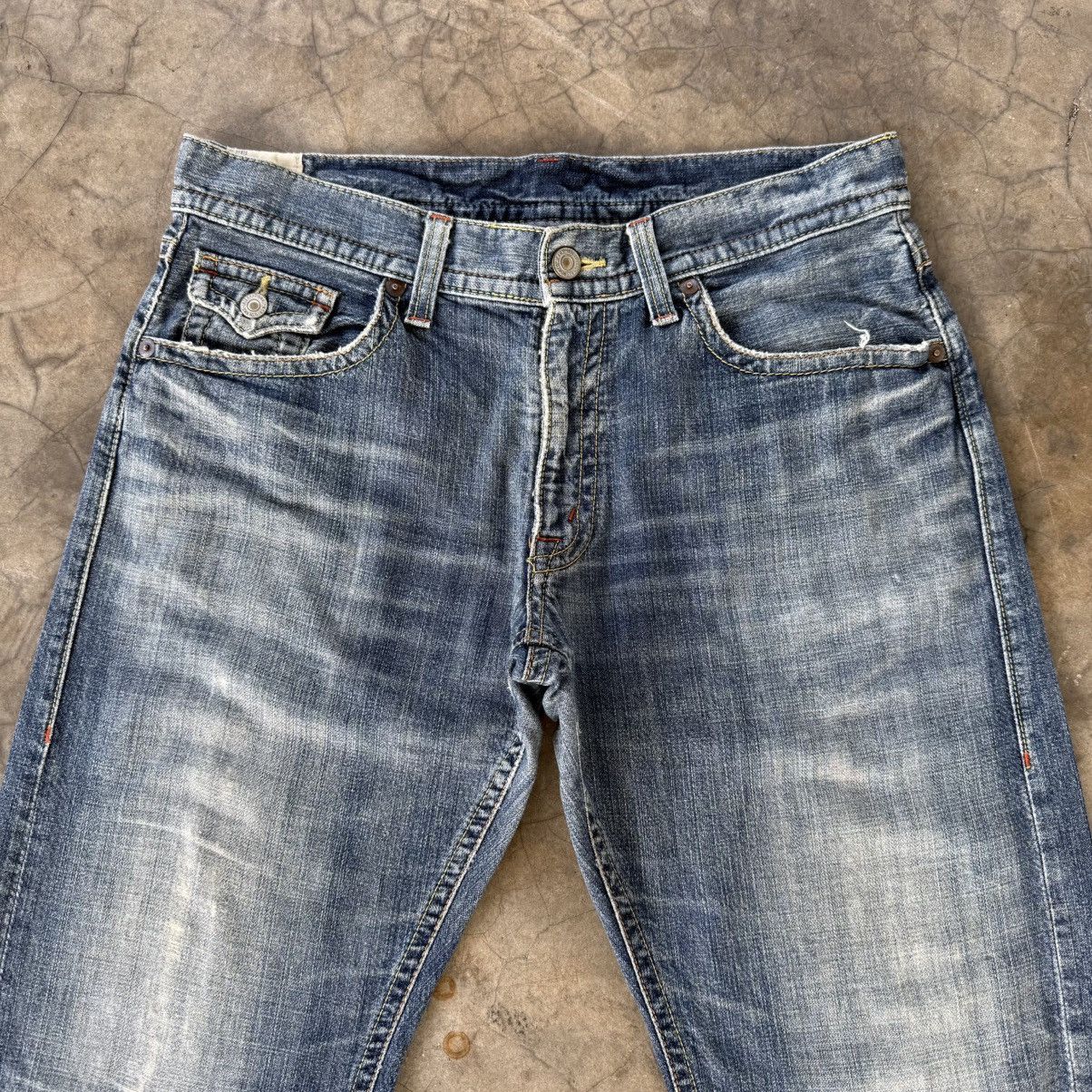 Japanese Brand W36x33 Vintage GL Faded Denim Ripped Jean Pants Size US 36 / EU 52 - 2 Thumbnail