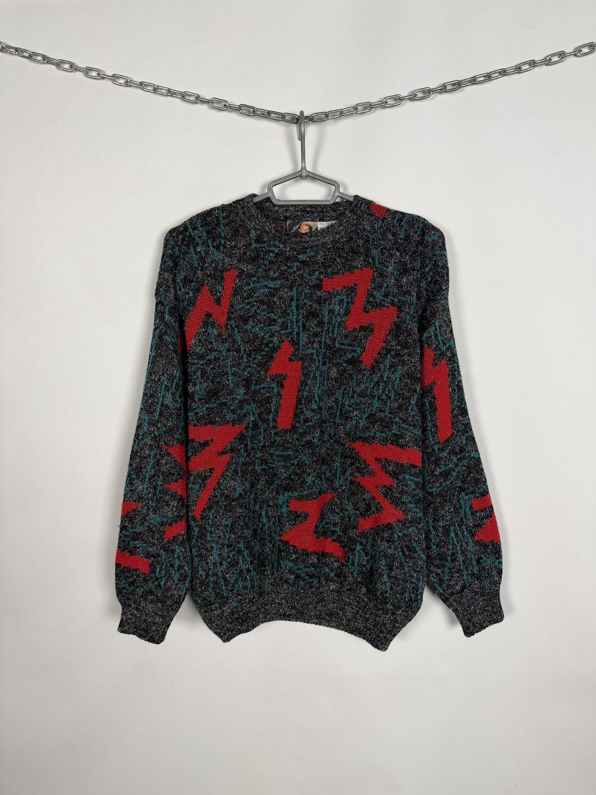 Vintage Mr. Rodia Vintage Crew Sweater Lightning Pattern Pullover Size US S / EU 44-46 / 1 - 1 Thumbnail