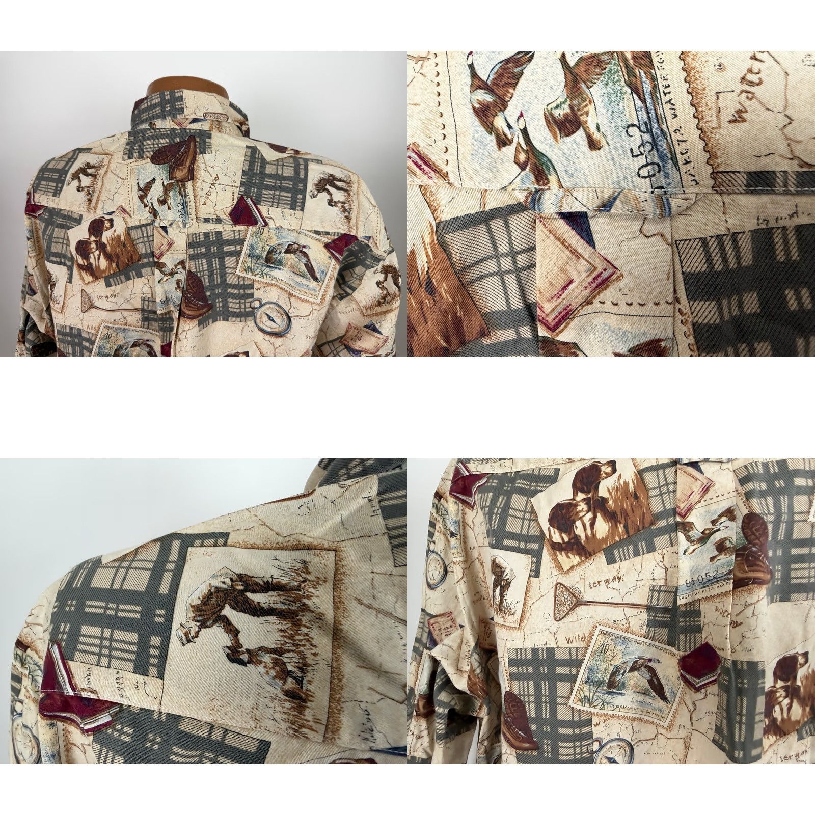 Nautica VINTAGE Nautica Shirt Men XL Beige 90s Hunting Dog Graphic Print Button-Up Oversized Collection Retro Hipster Weathered Mens Size US XL / EU 56 / 4 - 8 Thumbnail
