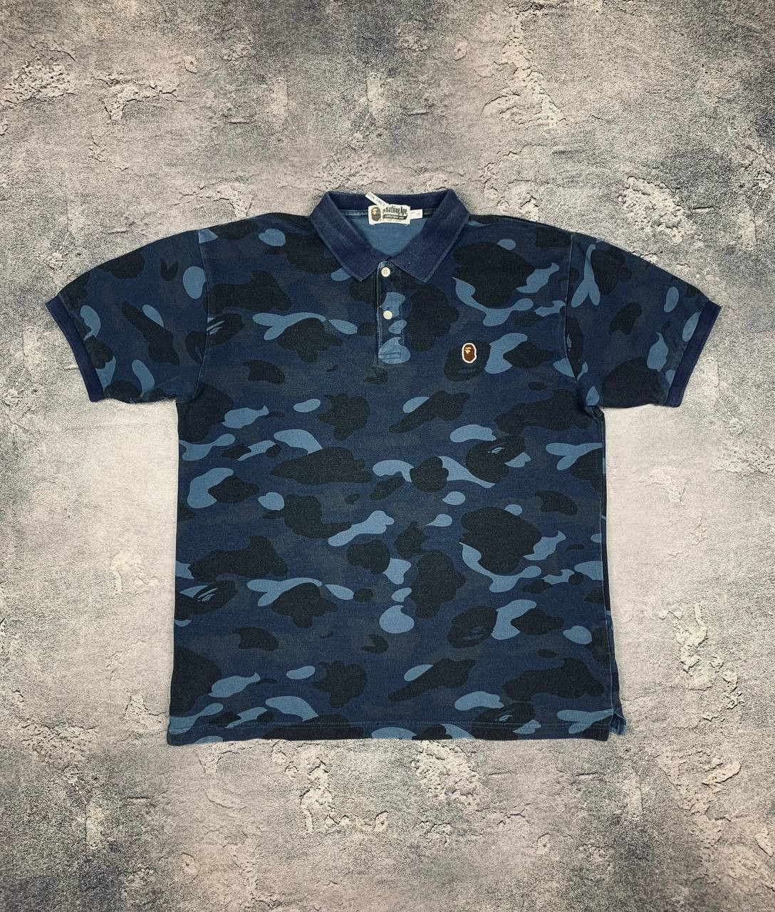 Bape Bape A Bathing Ape Blue Camo Polo Shirt Authentic Ape Head Size US L / EU 52-54 / 3 - 1 Thumbnail
