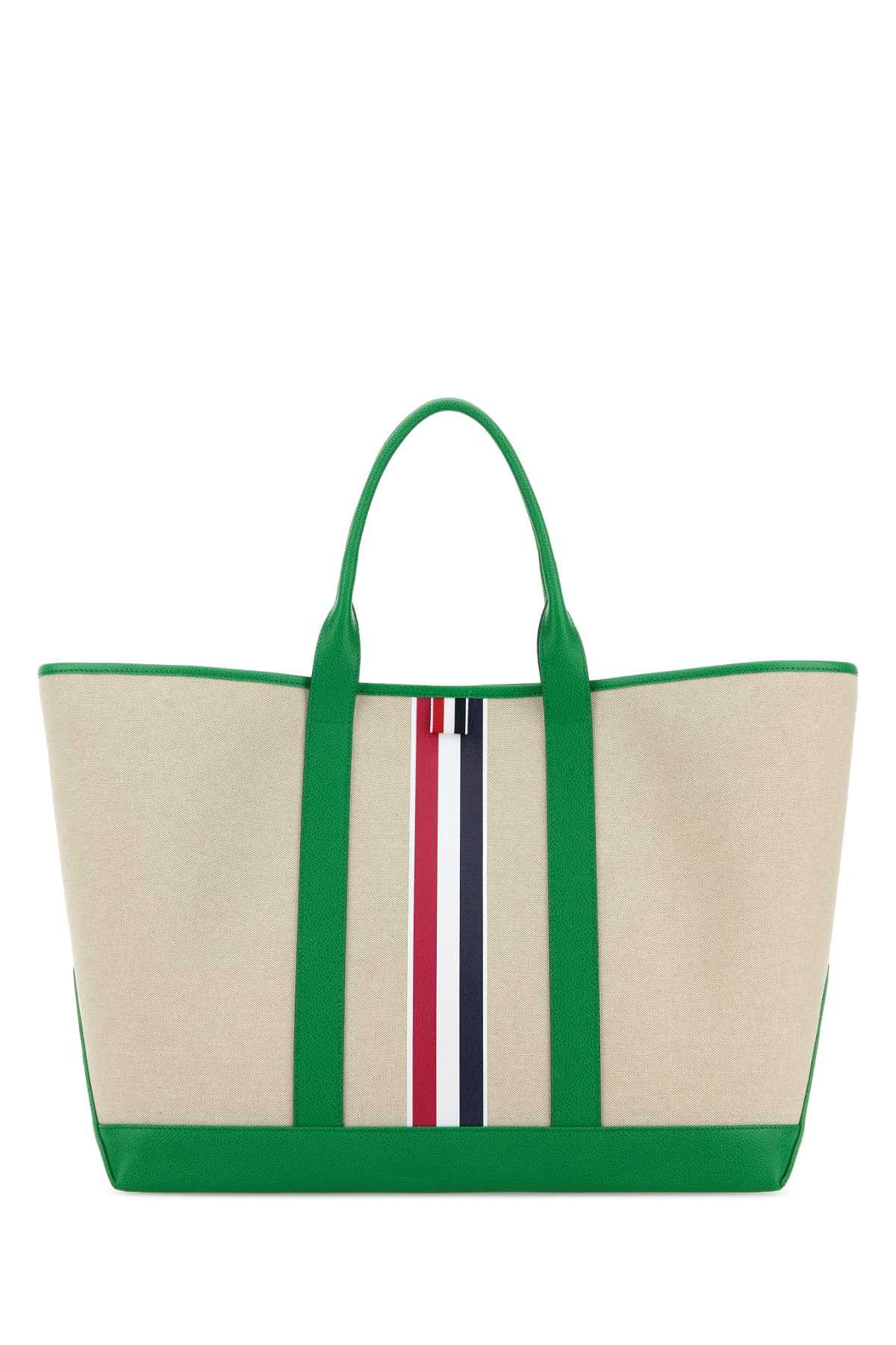 Thom Browne Sand Canvas Medium Shopping Bag Size ONE SIZE - 1 Thumbnail