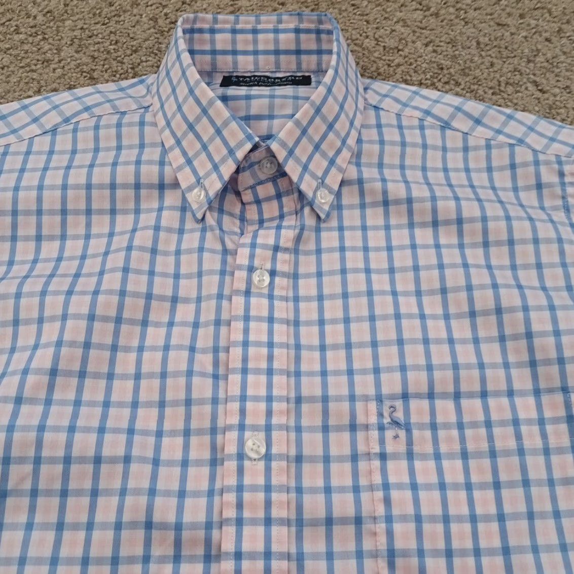 Tailorbyrd TAILORBYRD Shirt Mens Small Pink Blue Plaid Long Sleeve Button-Down Performance Size US S / EU 44-46 / 1 - 2 Thumbnail