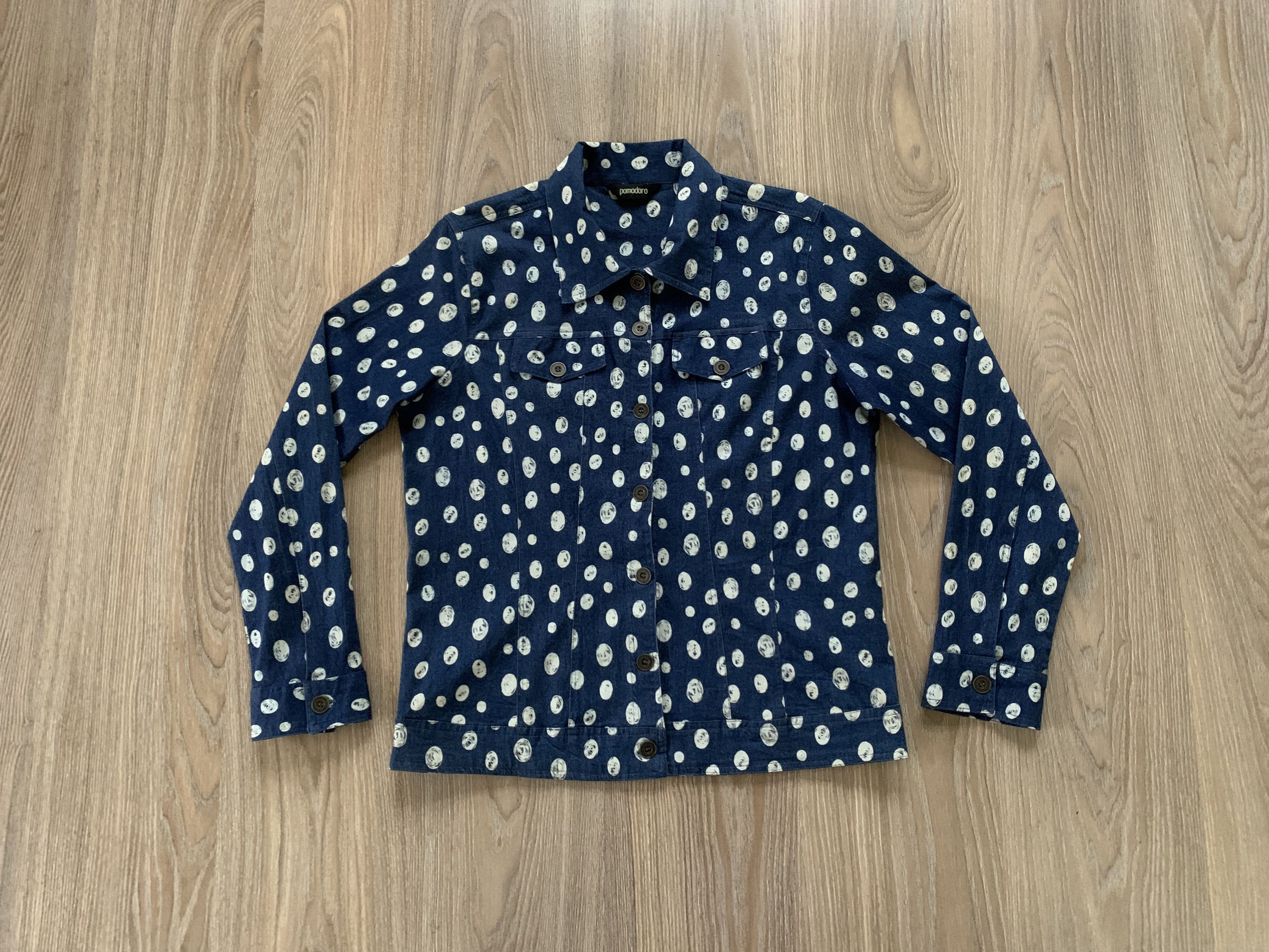 Other Vintage Pomodoro Quilted Denim Jacket Size M / US 6-8 / IT 42-44 - 1 Thumbnail