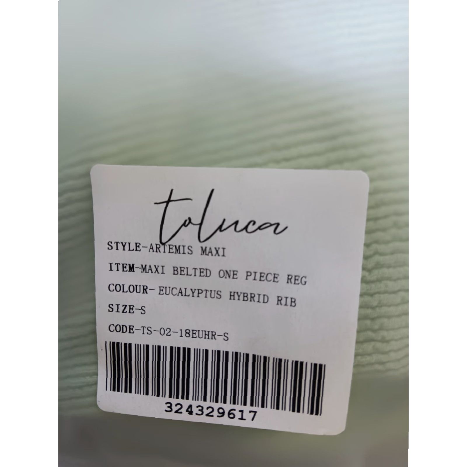 Vintage Toluca One Piece Shirt Women S Eucalyptus Hybrid Ribbed Maxi Belted Swim Sexy Beach Size ONE SIZE - 6 Thumbnail
