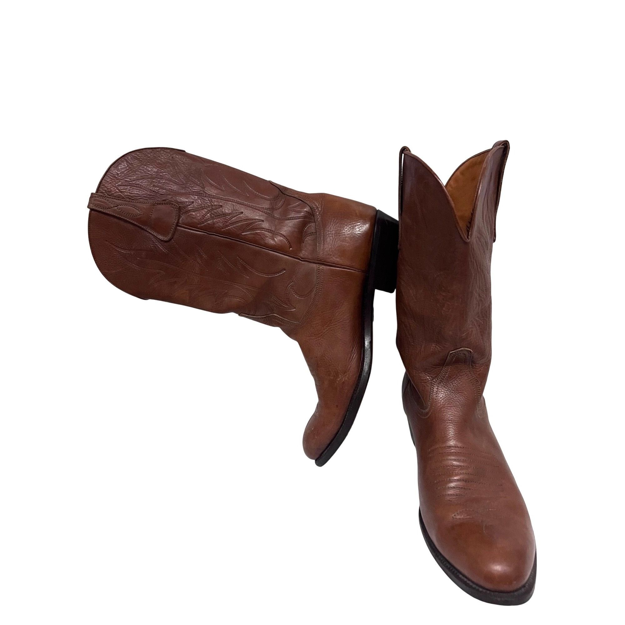 Other Arfango Mens Vintage Brown Italian Leather Western Cowboy Bo Size US 10 / EU 43 - 8 Thumbnail