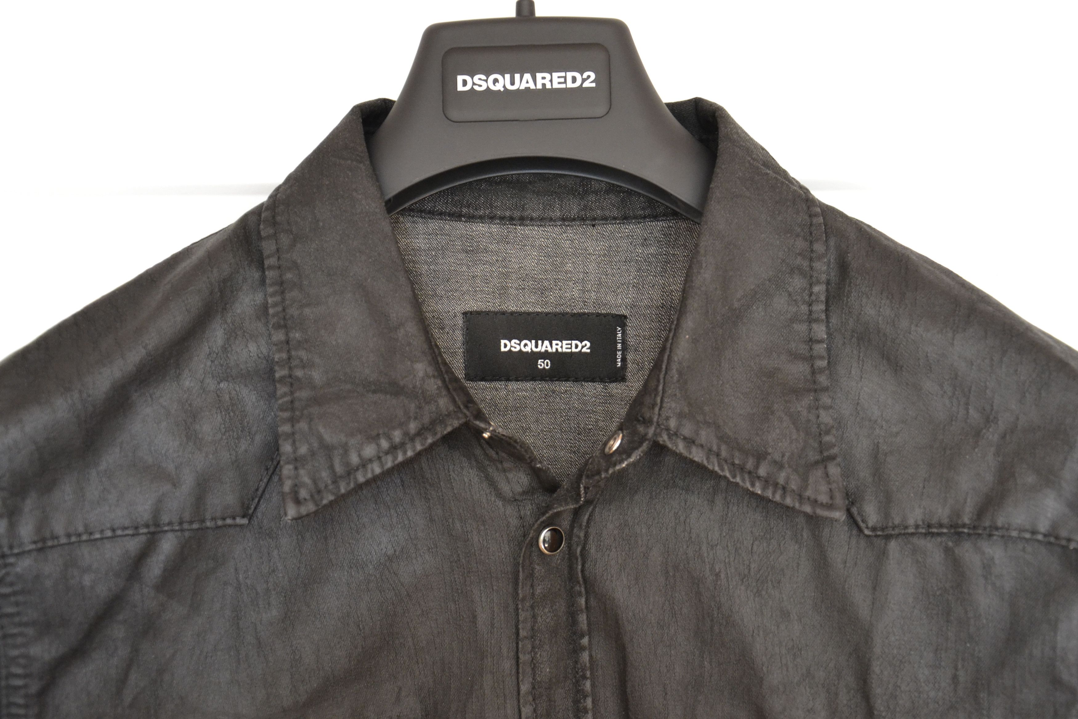 Dsquared2 DSQUARED2 Waxed-Coated Western Shirt Size US L / EU 52-54 / 3 - 5 Thumbnail