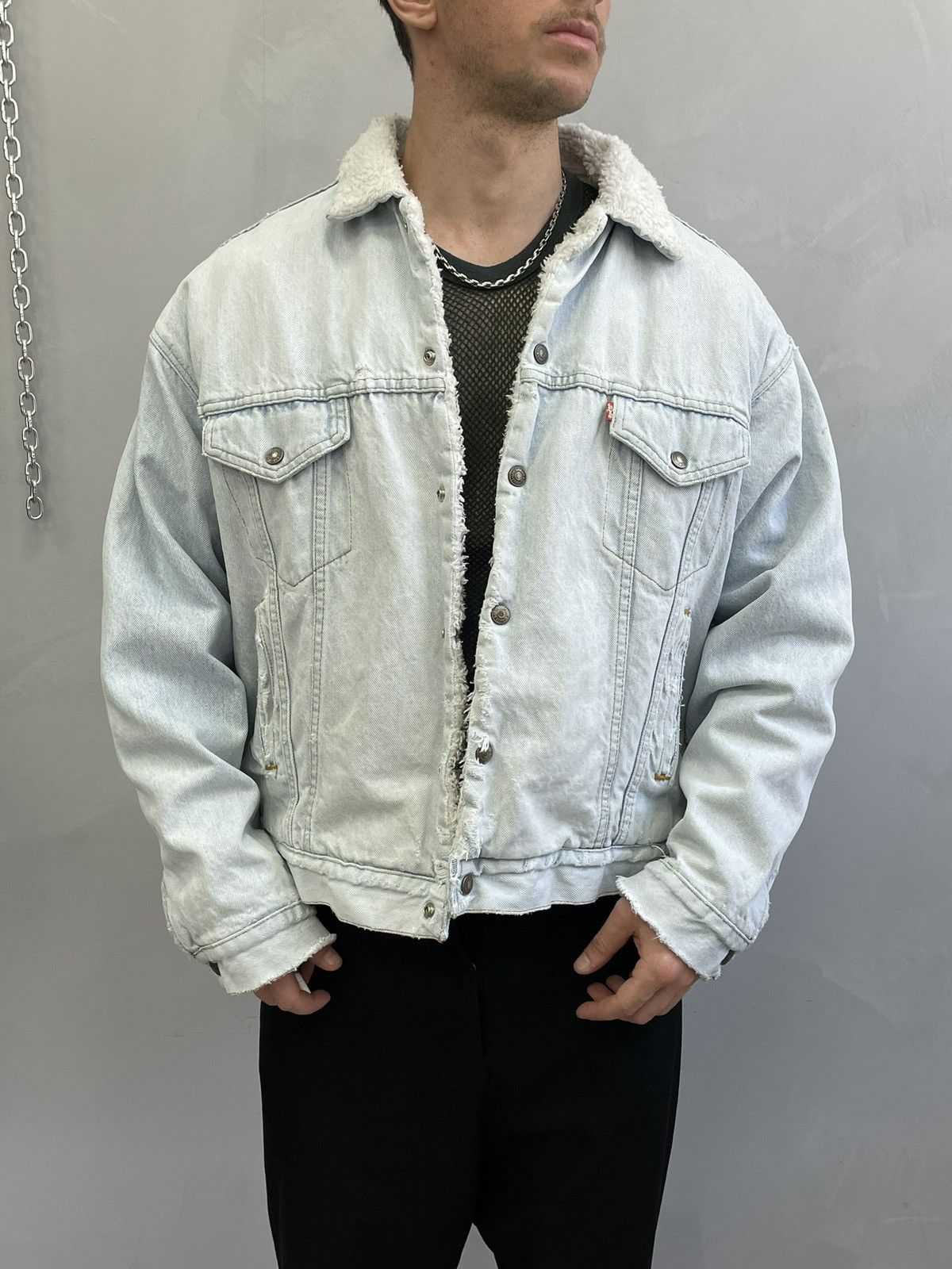 Levi's Sherpa 80s Levi’s made in USA faded Kanye west style jacket Size US L / EU 52-54 / 3 - 1 Thumbnail