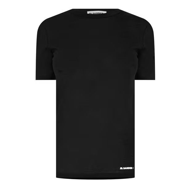 Jil Sander o1g2r1mq1024 Round Neck Logo T-Shirt in Black Size XS / US 0-2 / IT 36-38 - 1 Thumbnail