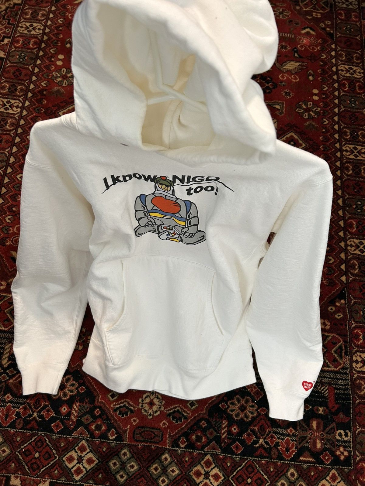Human Made White i know nigo too human made hoodie Size US XL / EU 56 / 4 - 5 Thumbnail