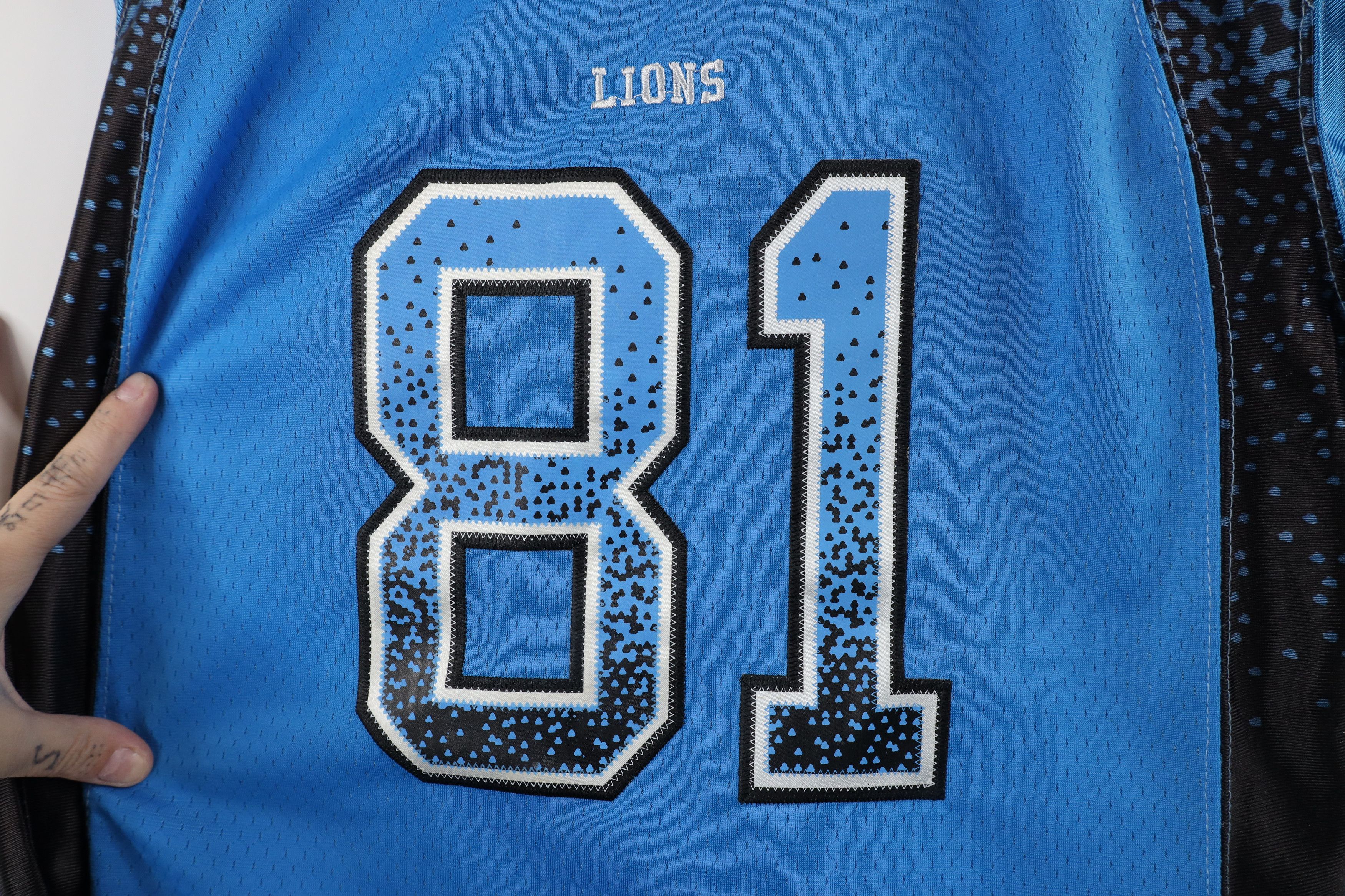 Nike × Vintage Nike On Field Johnson Detroit Lions Football Jersey Blue #81 Size S / US 4 / IT 40 - 7 Thumbnail