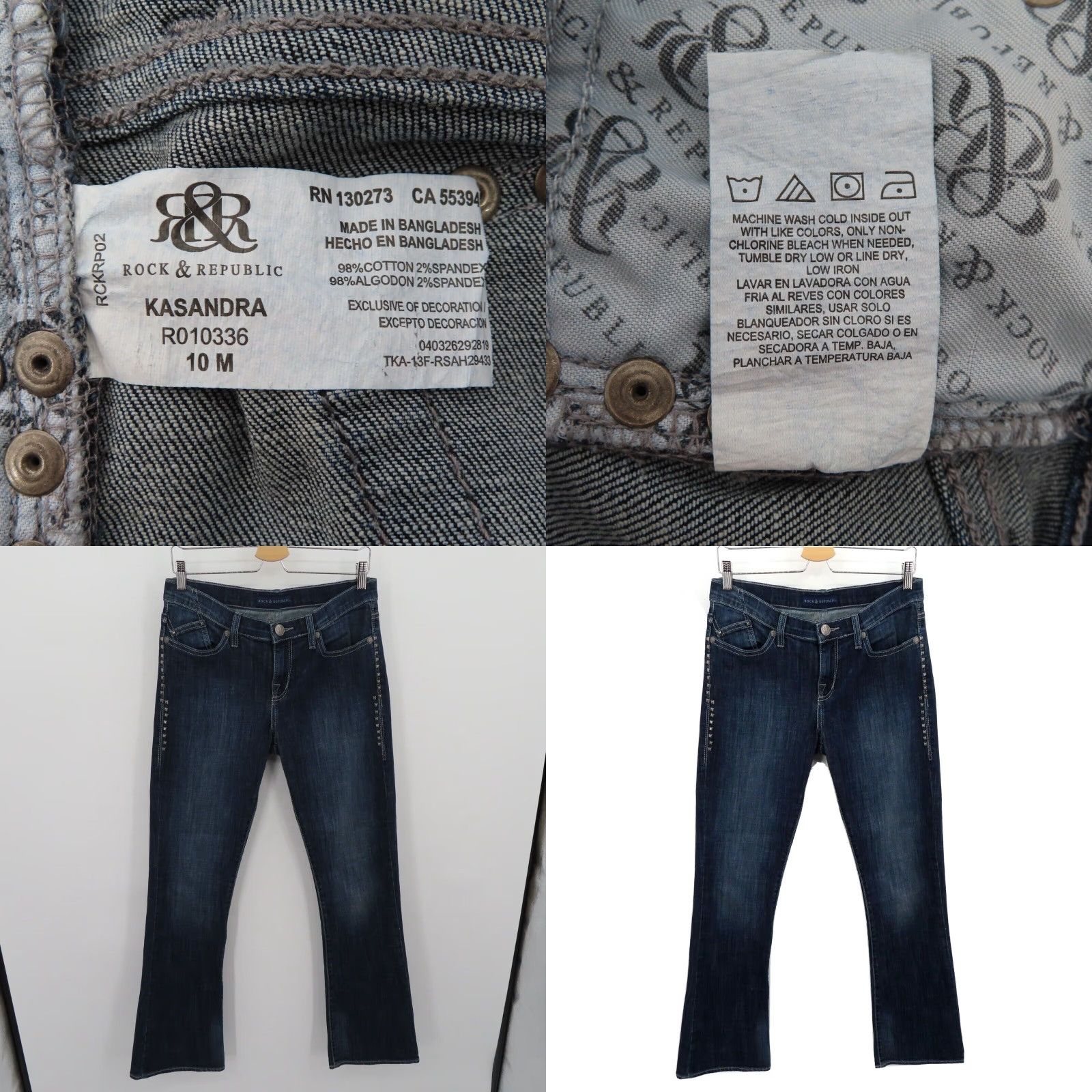 Vintage Rock & Republic Jeans Womens 10 Kasandra Denim Bootcut 5-Pocket Cotton Blend Blue Dark Wash Version: Regular Size 10 Mens Womens? Size 32" / US 10 / IT 46 - 8 Thumbnail