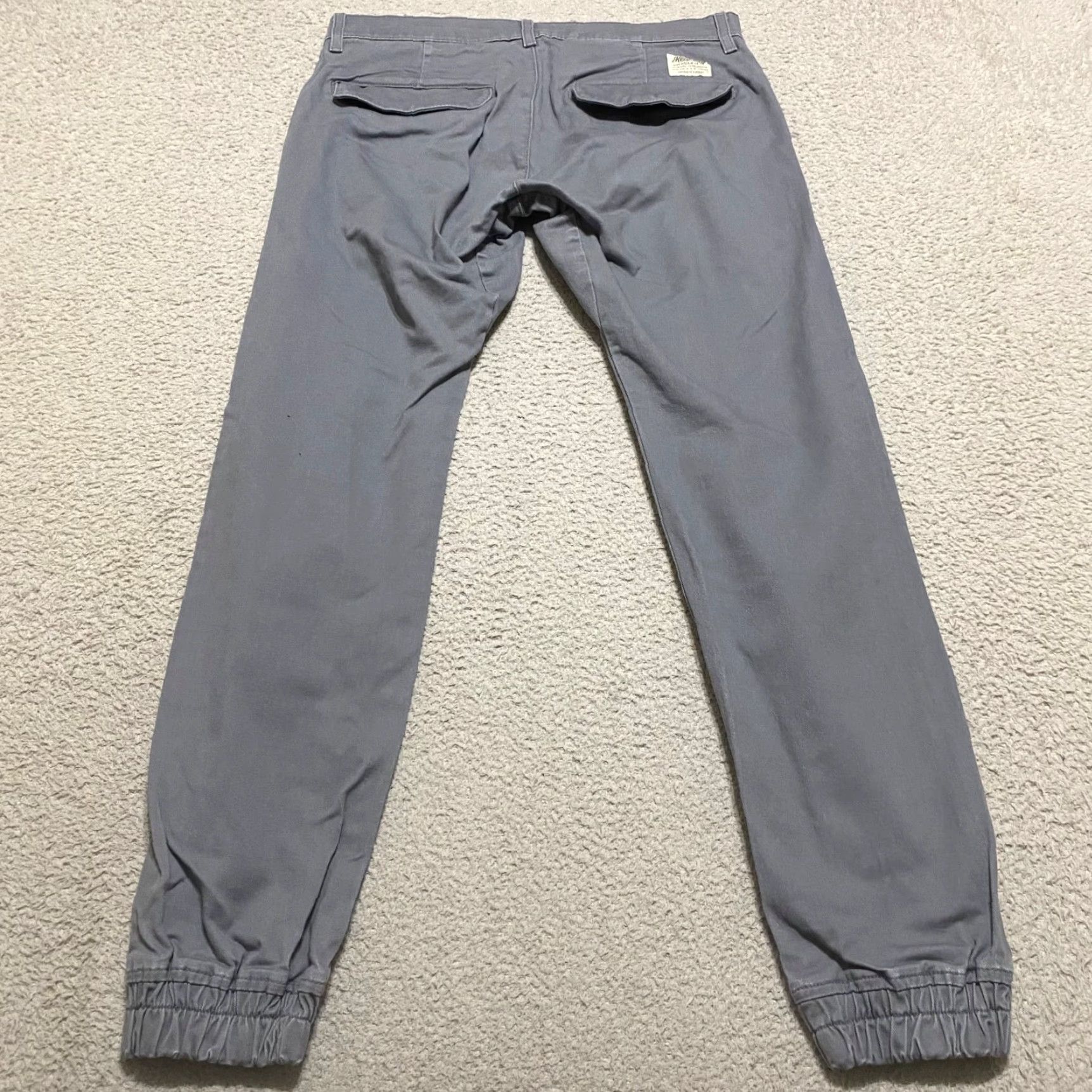 Vintage Kennedy Chino Pants Mens Slim Low Rise Gray 32 28 Inseam Cotton Straight/Flat Front Pockets/Slash Pocket Tapered Casual Workwear Spring Summer Fall Size US 32 / EU 48 - 2 Thumbnail