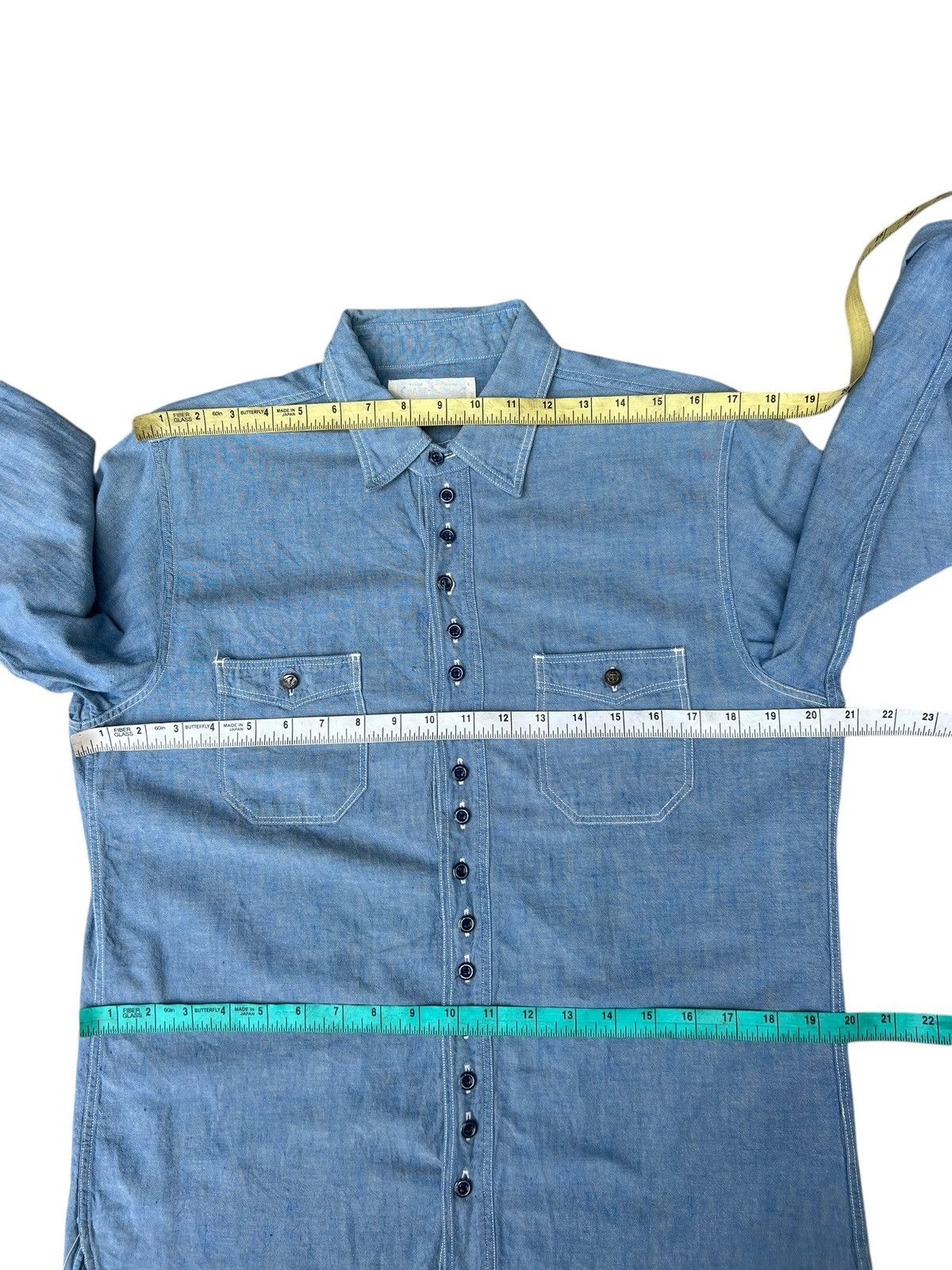 Sugar Cane Sugar Cane Chin Strap Gusset Selvedge Chambray Shirt Size US S / EU 44-46 / 1 - 2 Thumbnail