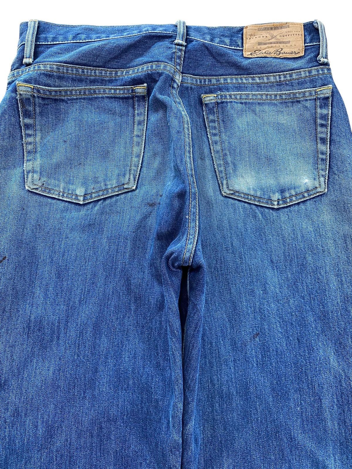 Eddie Bauer Eddie Bauer Faded Blue Wash Distressed Straight Leg Jeans Size US 30 / EU 46 - 4 Thumbnail