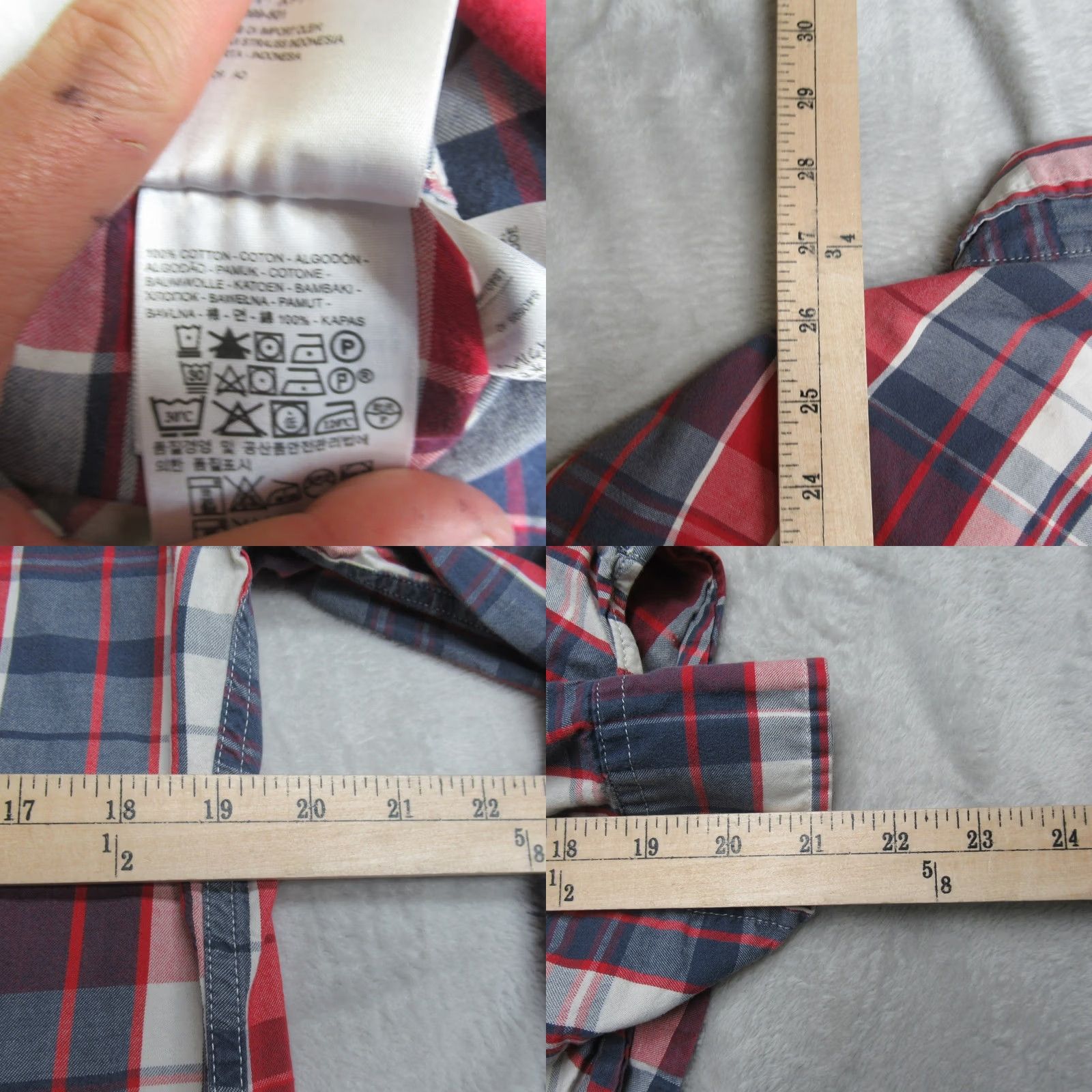 Levi's Levi'S Red Plaid Shirt Men Large Size Size US L / EU 52-54 / 3 - 8 Thumbnail