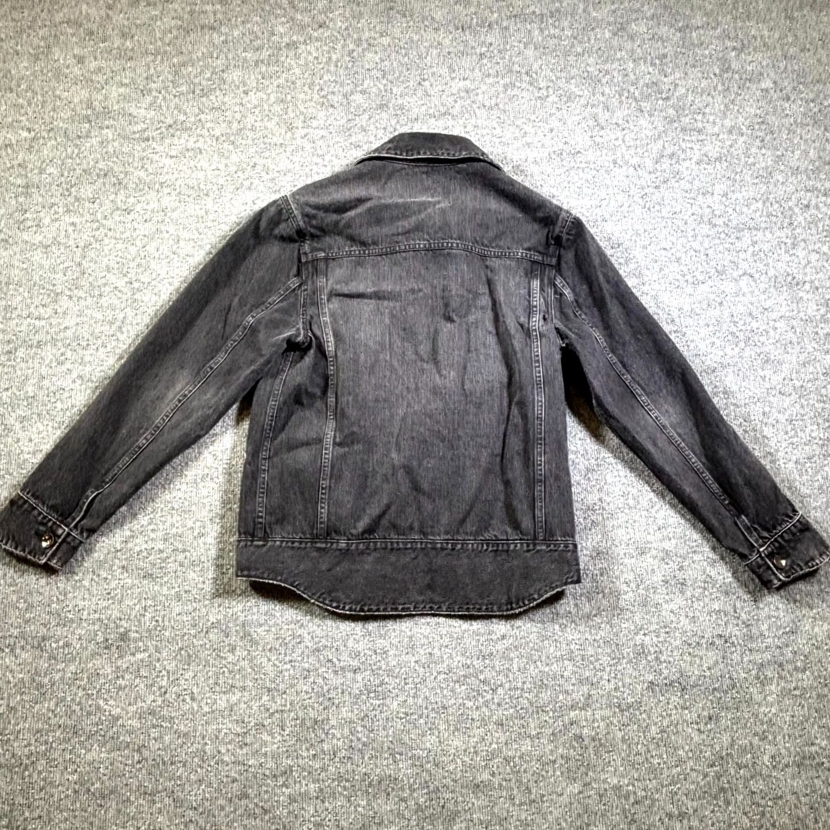 Denime Trinidad3 Mens Trucker Jacket Denim Gray Medium Front Button Streetwear Jacket Size US M / EU 48-50 / 2 - 2 Thumbnail
