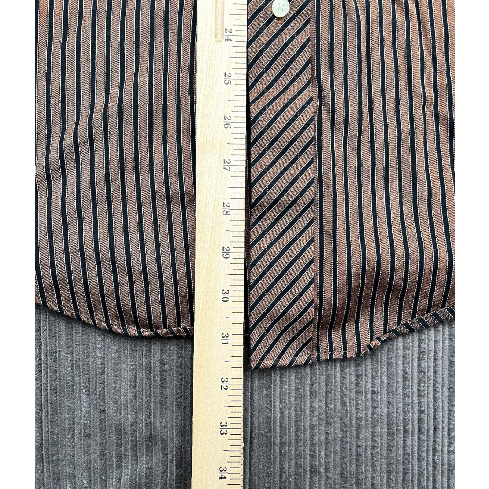 Ted Baker Ted Baker Long Sleeve Button-Up Shirt Men 16 Multicolor Striped Casual Formal Button-Down Collar Brown Black Size US L / EU 52-54 / 3 - 5 Thumbnail