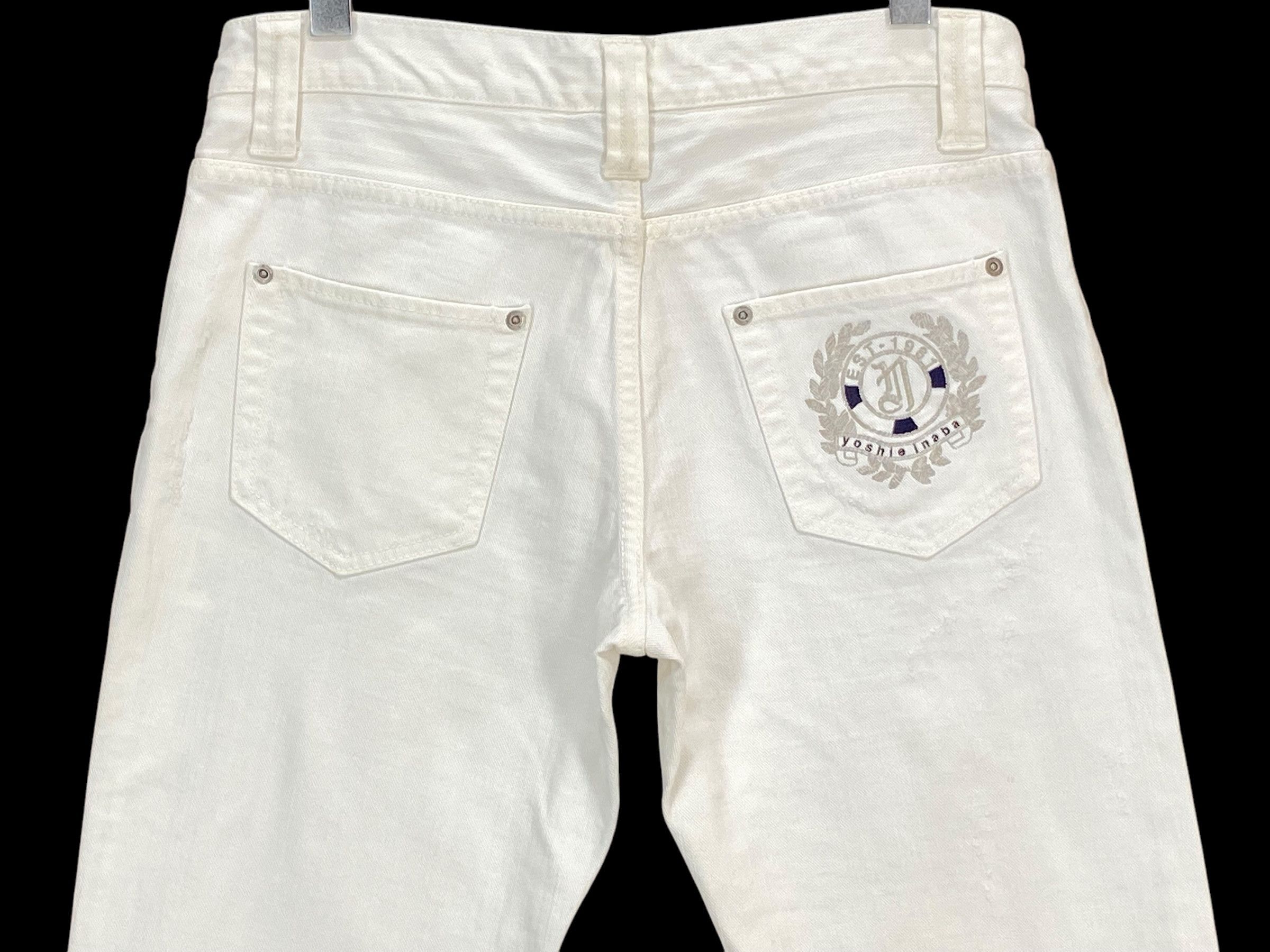Japanese Brand Yoshie Inaba Denim White Jeans Vintage Distressed Denim Size US 31 - 5 Thumbnail