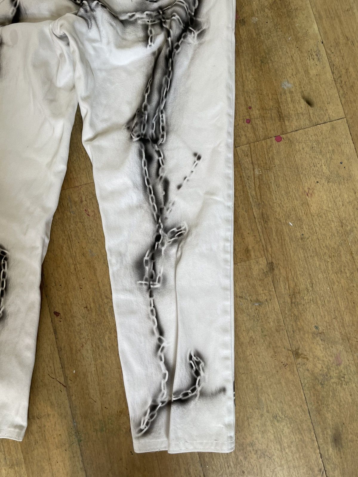 Lee × Vintage Lee riders 90s made in USA denim custom chains opium Size US 36 / EU 52 - 2 Thumbnail