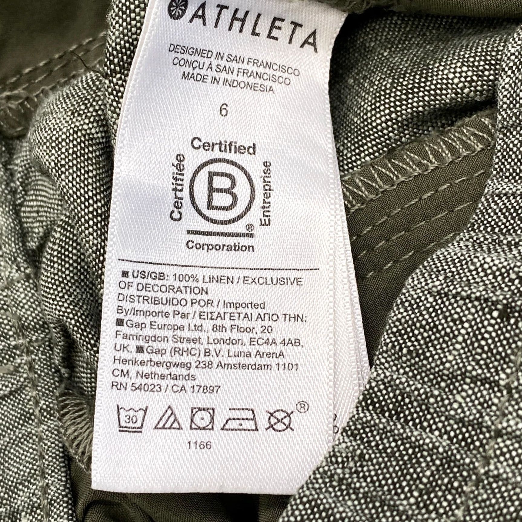 Athleta Athleta Shorts Women 100% Linen Green Size 6 Elastic Waistband Pockets Activewear 6.5 Inseam Size 28" / US 6 / IT 42 - 6 Thumbnail
