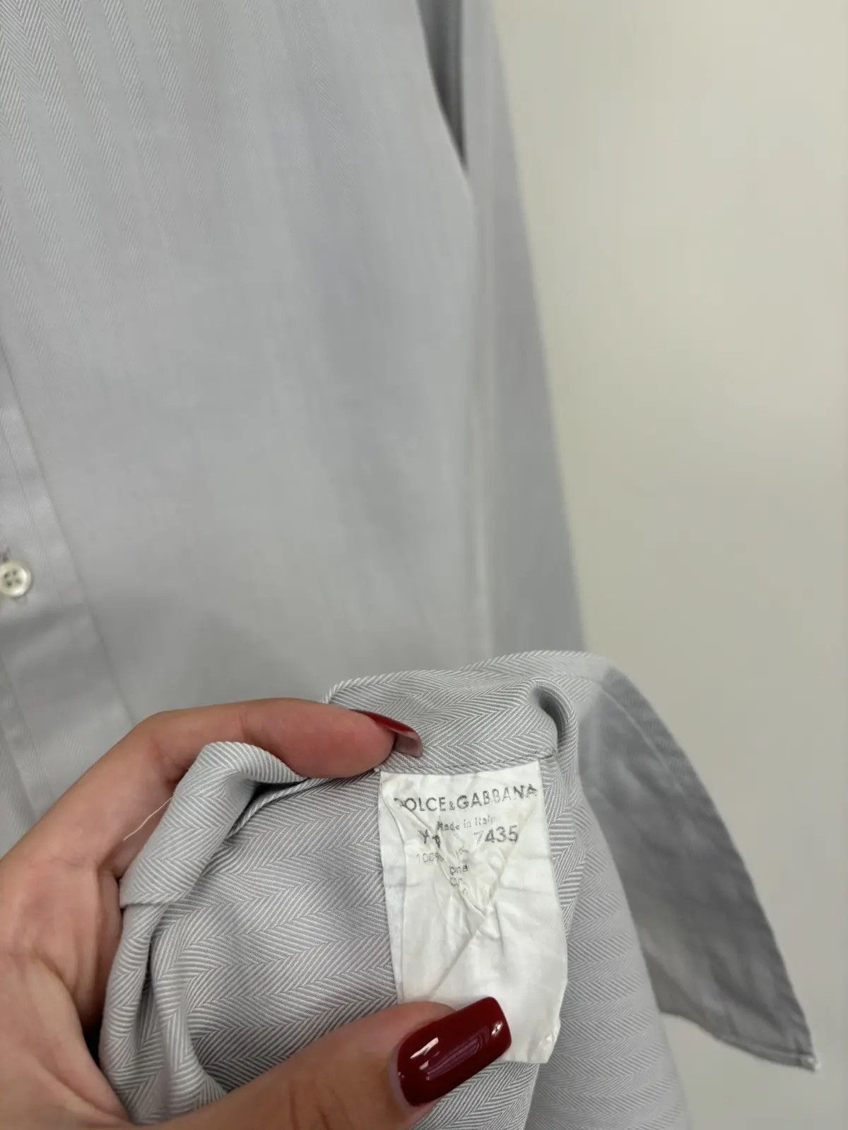 Dolce & Gabbana × Vintage Vintage Dolce & Gabbana Men's Gray Rare Button Up Shirt Size US L / EU 52-54 / 3 - 5 Thumbnail