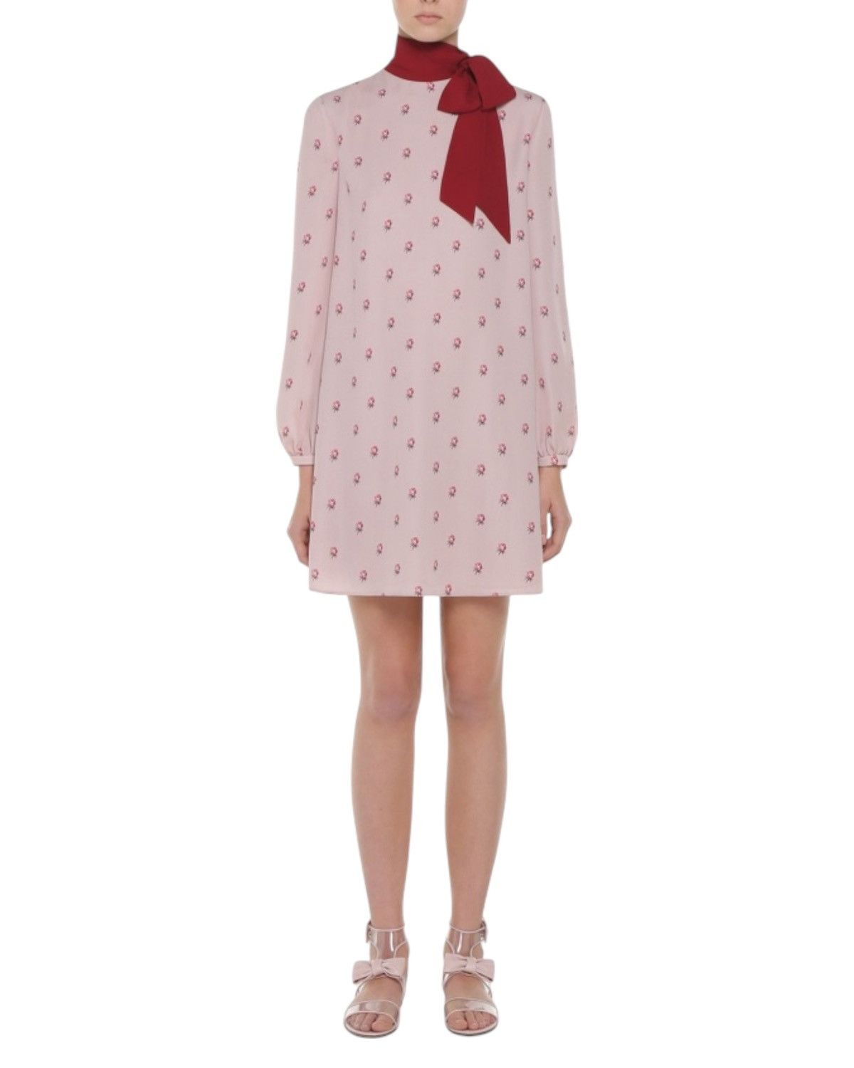 Valentino Valentino Floral-print Silk Crepe de Chine Mini Dress Size XS / US 0-2 / IT 36-38 - 4 Thumbnail