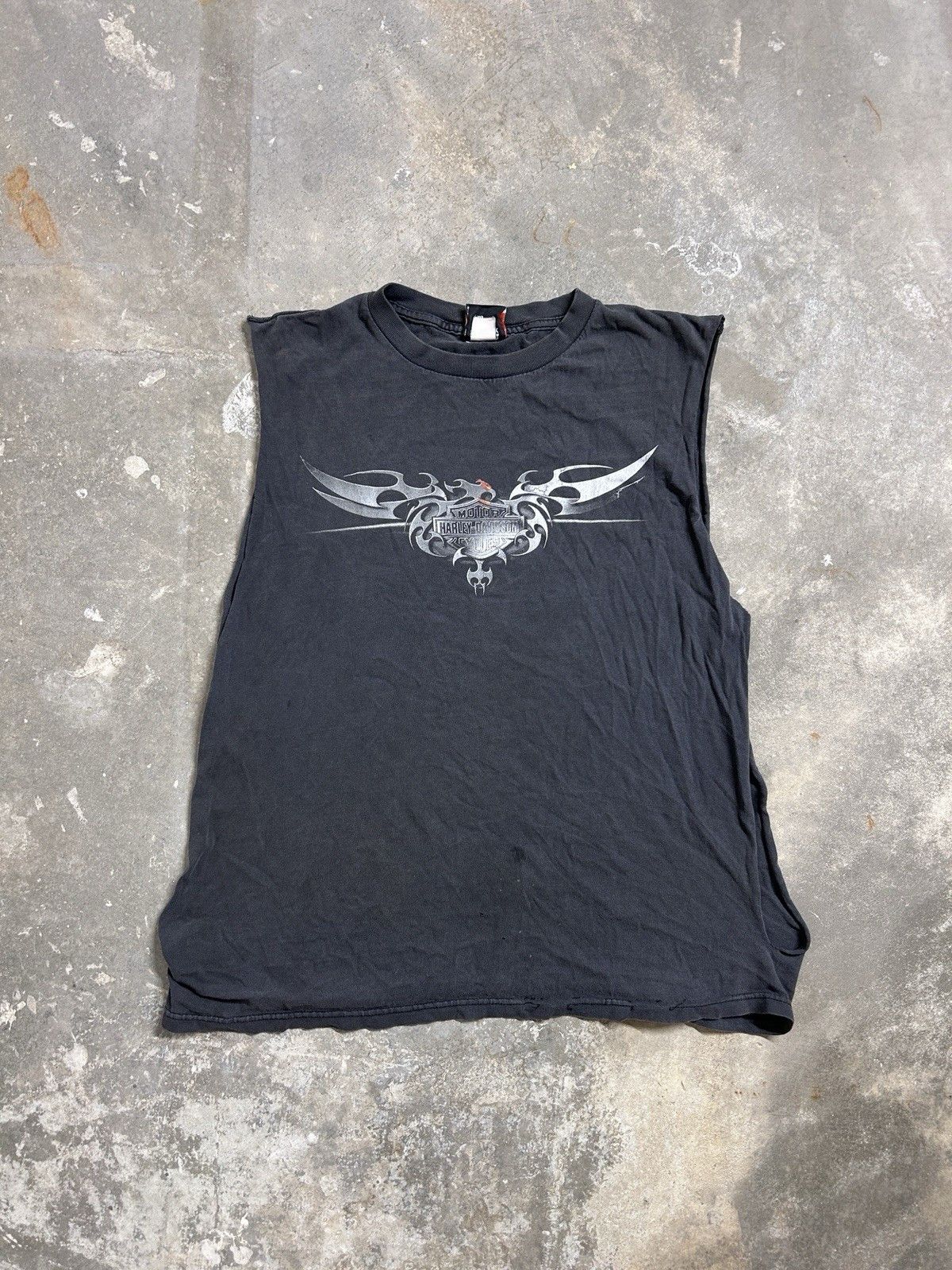 Vintage Y2K Harley Davidson Grunge Tank Top Shirt Size Large