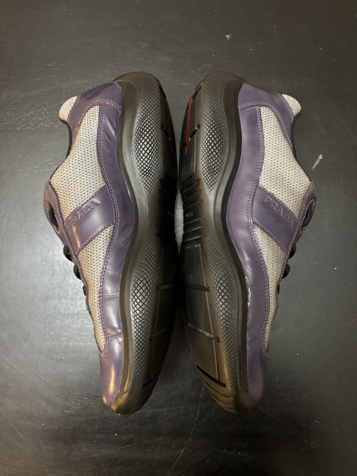 Prada Prada America’s Cup Retro Patent Leather Sneaker Purple Grey Size US 8.5 / EU 41-42 - 3 Thumbnail