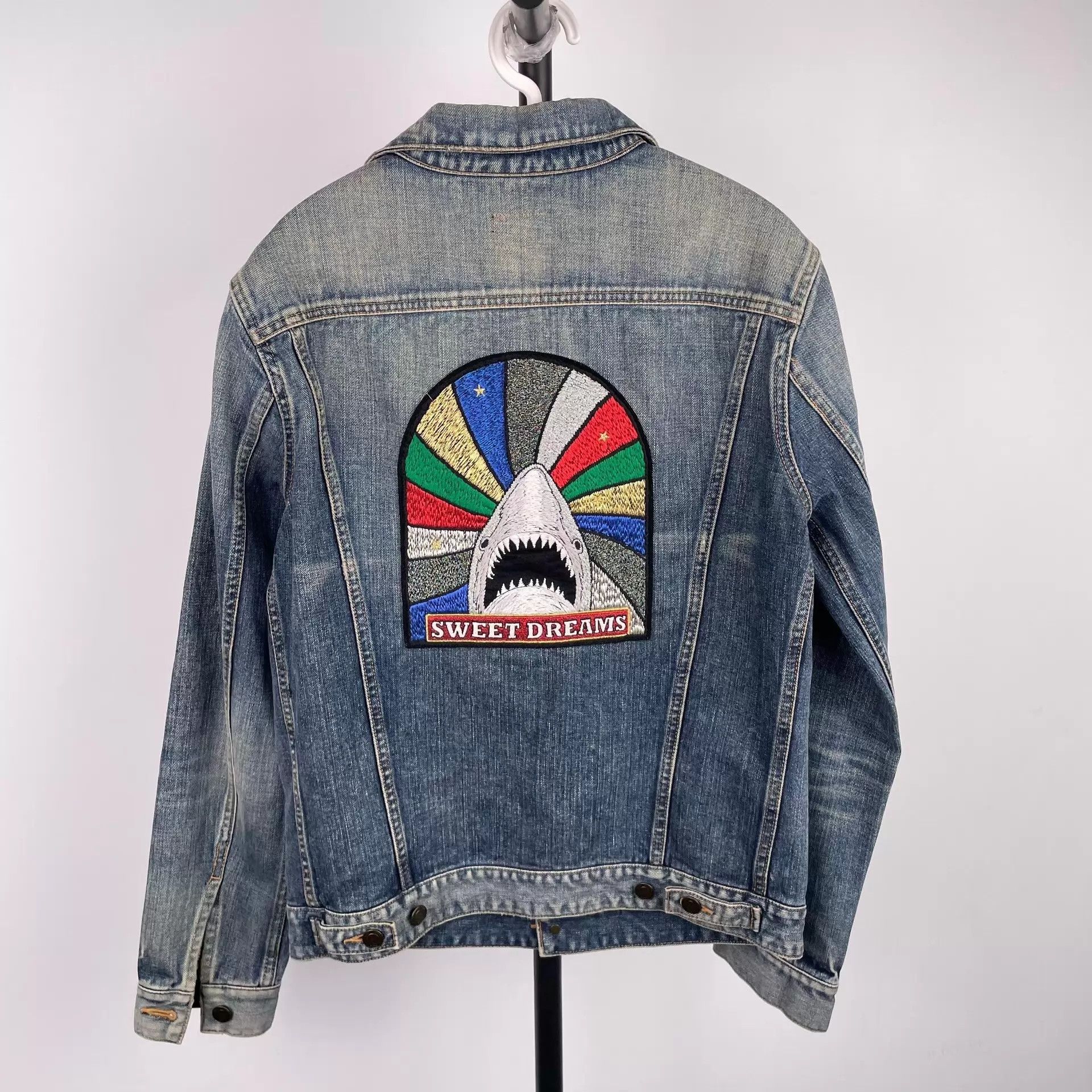 Yves Saint Laurent YSL Rainbow Shark Denim Jacket L Size US L / EU 52-54 / 3 - 2 Thumbnail