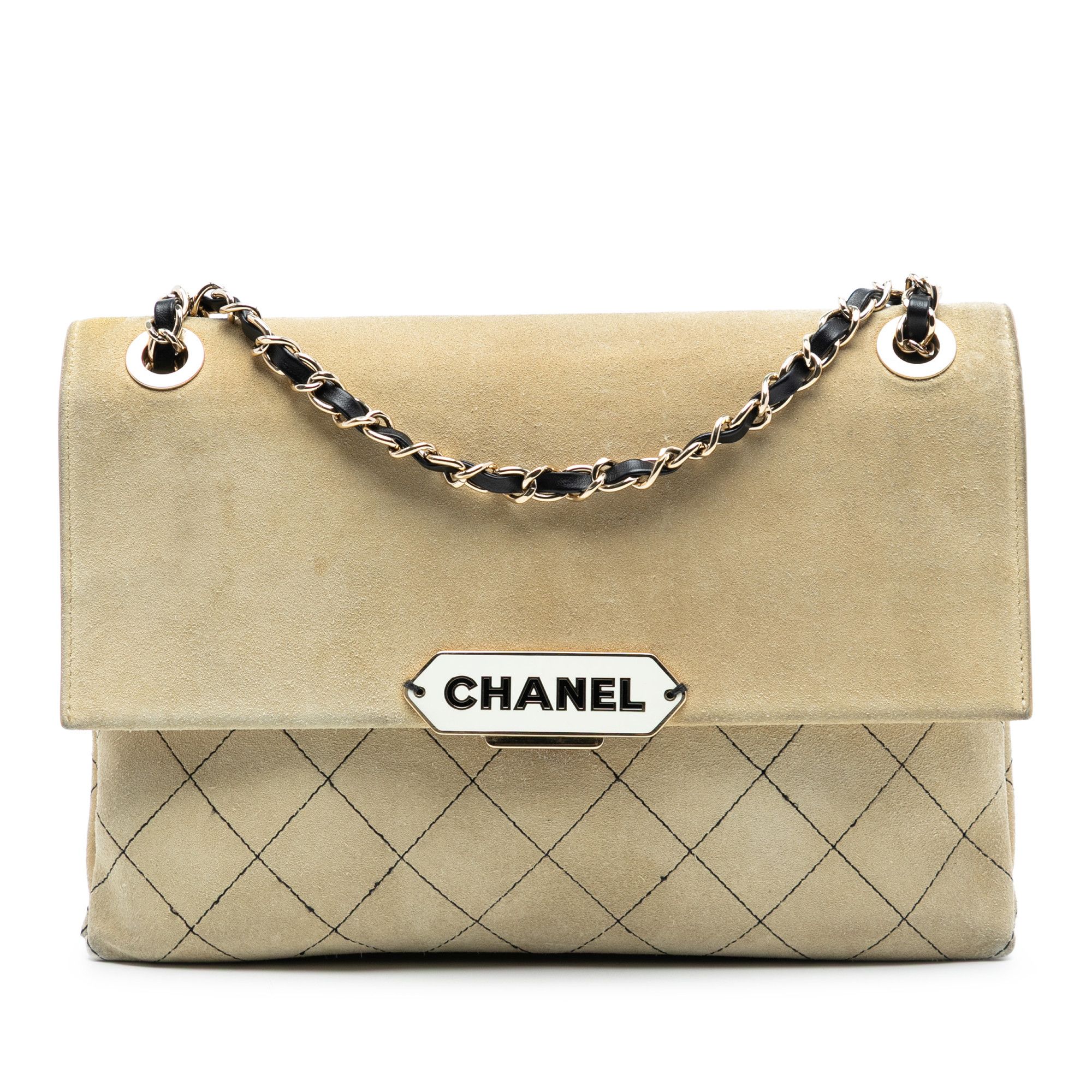 Chanel Chanel Quilted Suede Retro Label Flap Size ONE SIZE - 1 Thumbnail