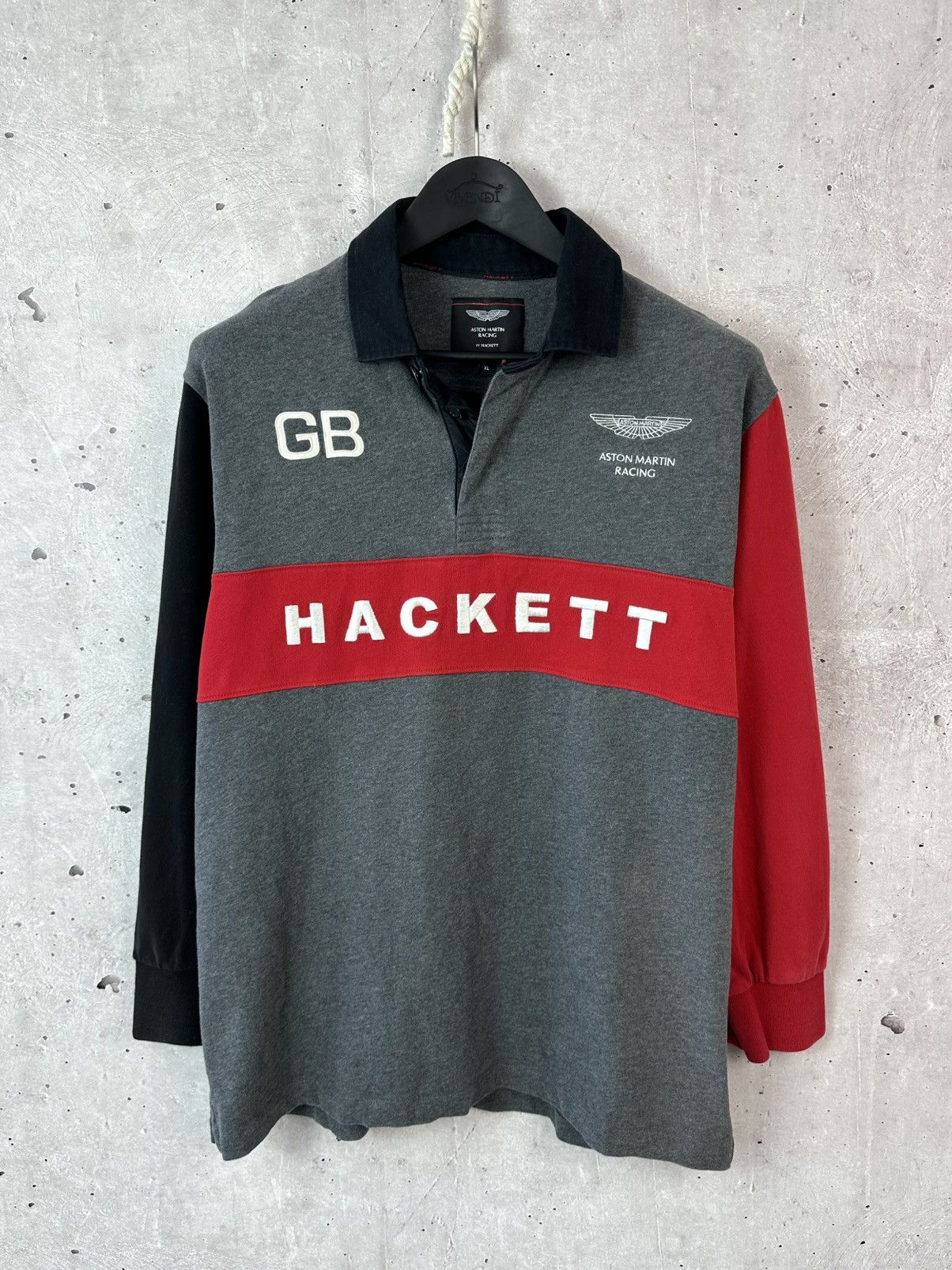 Hackett Vintage Hackett Aston Martin Racing Long Sleeve Cotton Polo Size US L / EU 52-54 / 3 - 1 Thumbnail