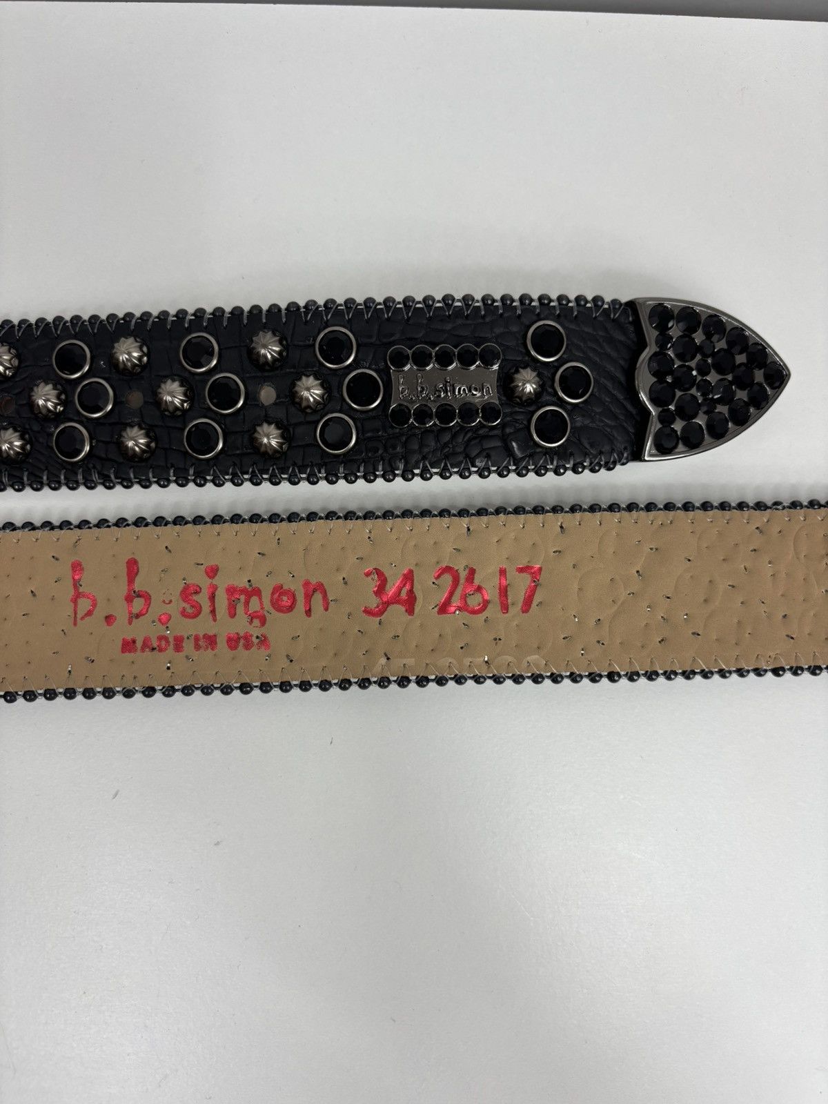 B.B. Simon BB Simon Belt 2617 Lavasan Black Jet 100% Authentic Size 34 Size 34 - 5 Thumbnail