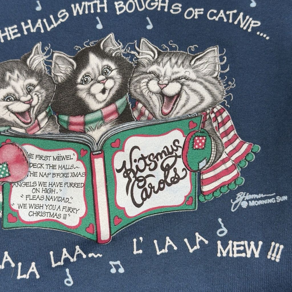 Vintage 80s 90s VTG Kitty Cat Christmas Graphic Whimsical Sweater Sw Size L / US 10 / IT 46 - 7 Thumbnail