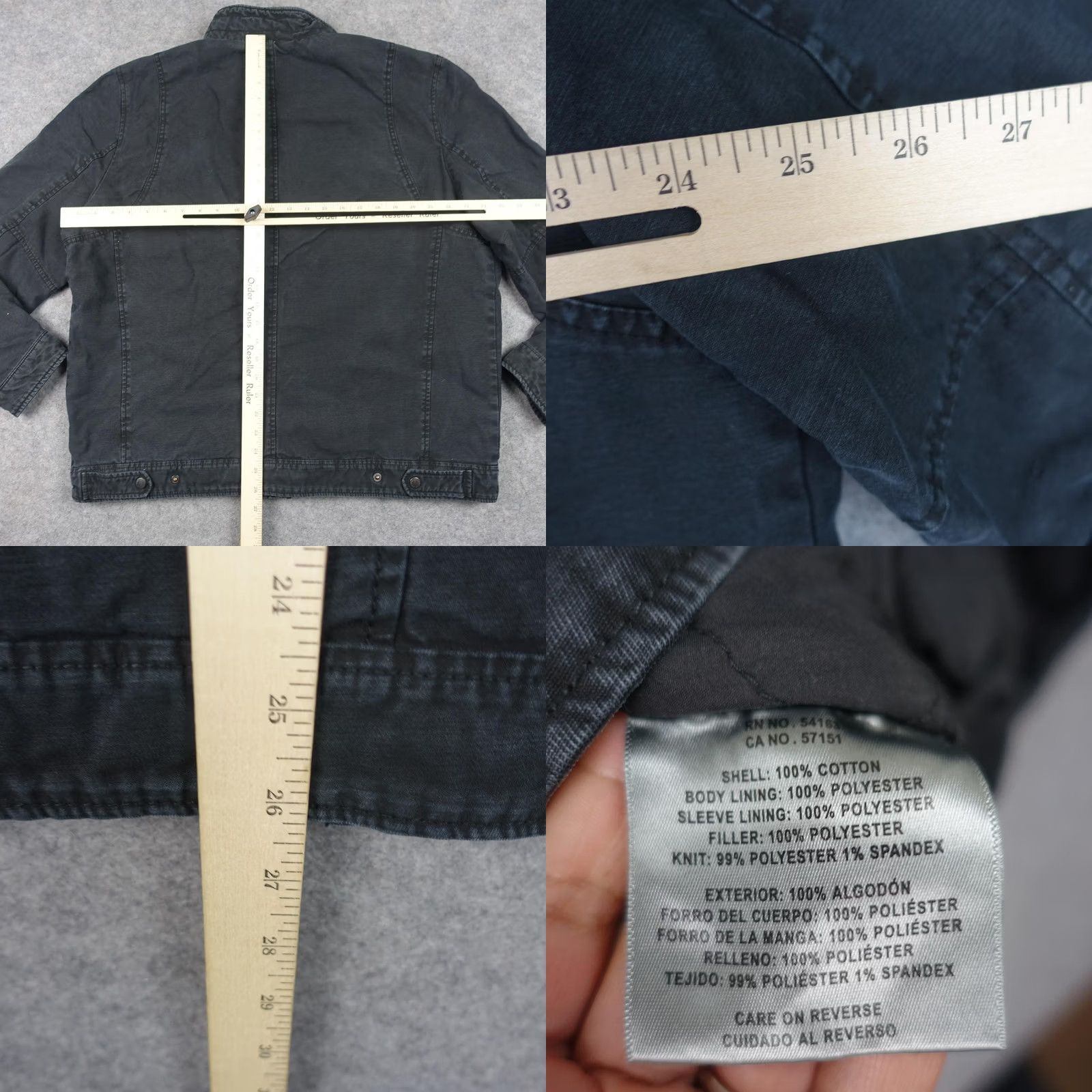 Levi's Levi's Jacket Mens XL Gray Cotton Denim Military Insulated Lined Zip Front Regular Pockets VTG Size US XL / EU 56 / 4 - 9 Thumbnail
